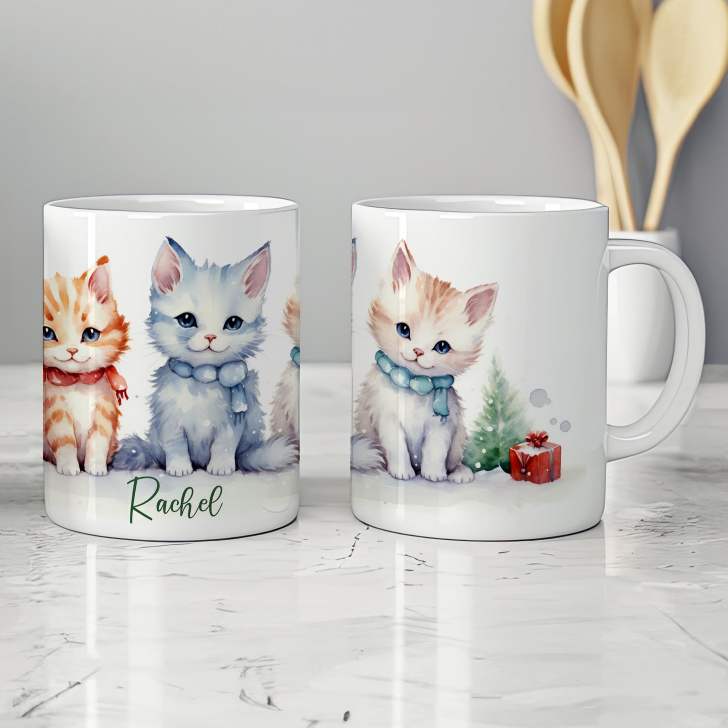 PERSONALISED KITTENS CHRISTMAS MUG