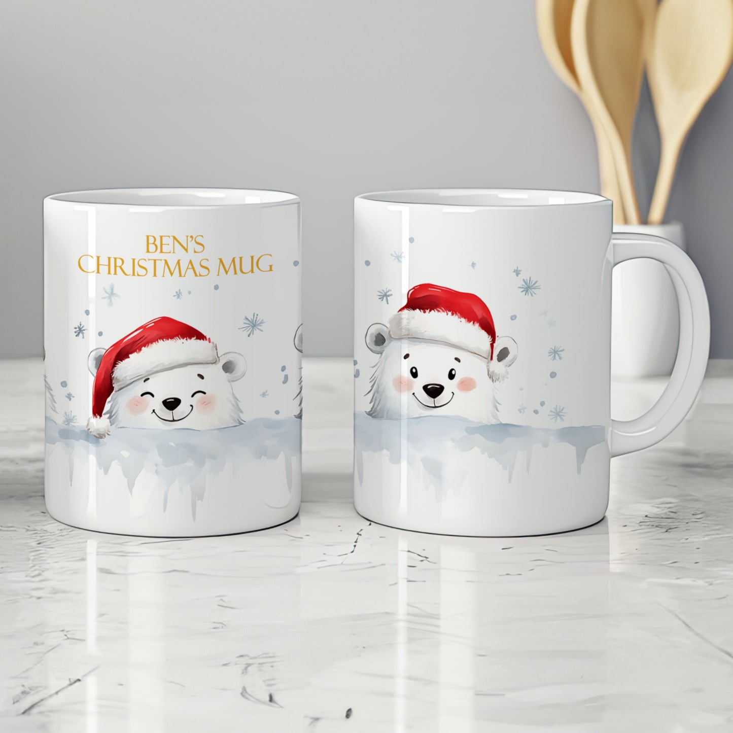 PERSONALISED POLAR BEAR CHRISTMAS MUG