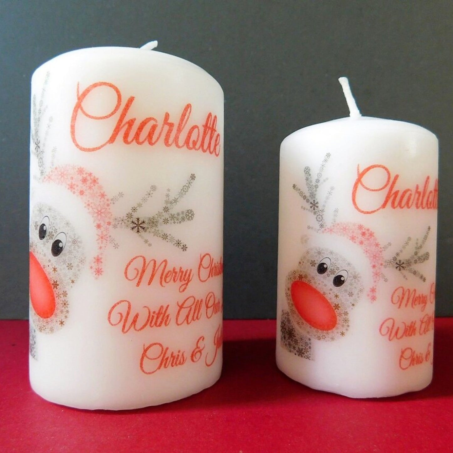 PERSONALISED RUDOLPH CHRISTMAS CANDLE