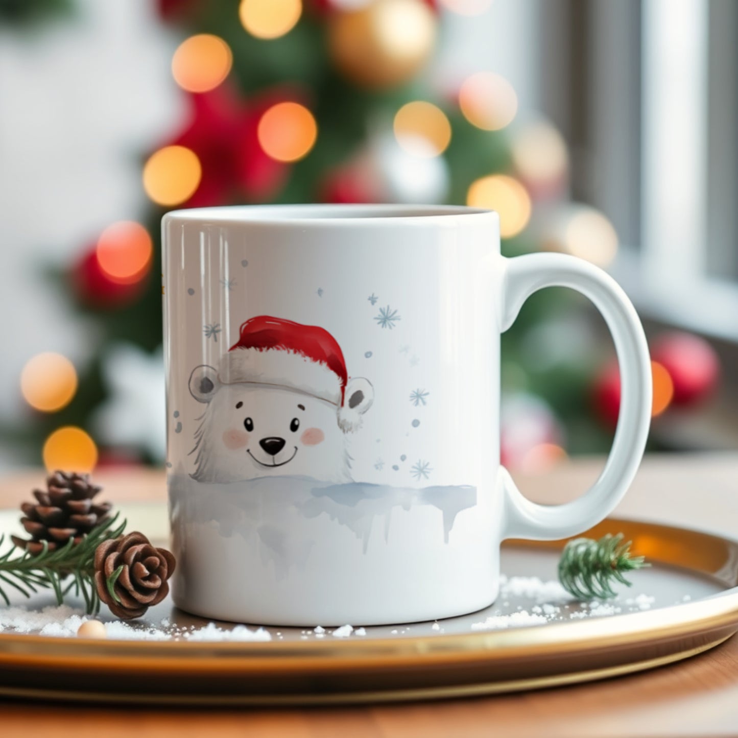 PERSONALISED POLAR BEAR CHRISTMAS MUG