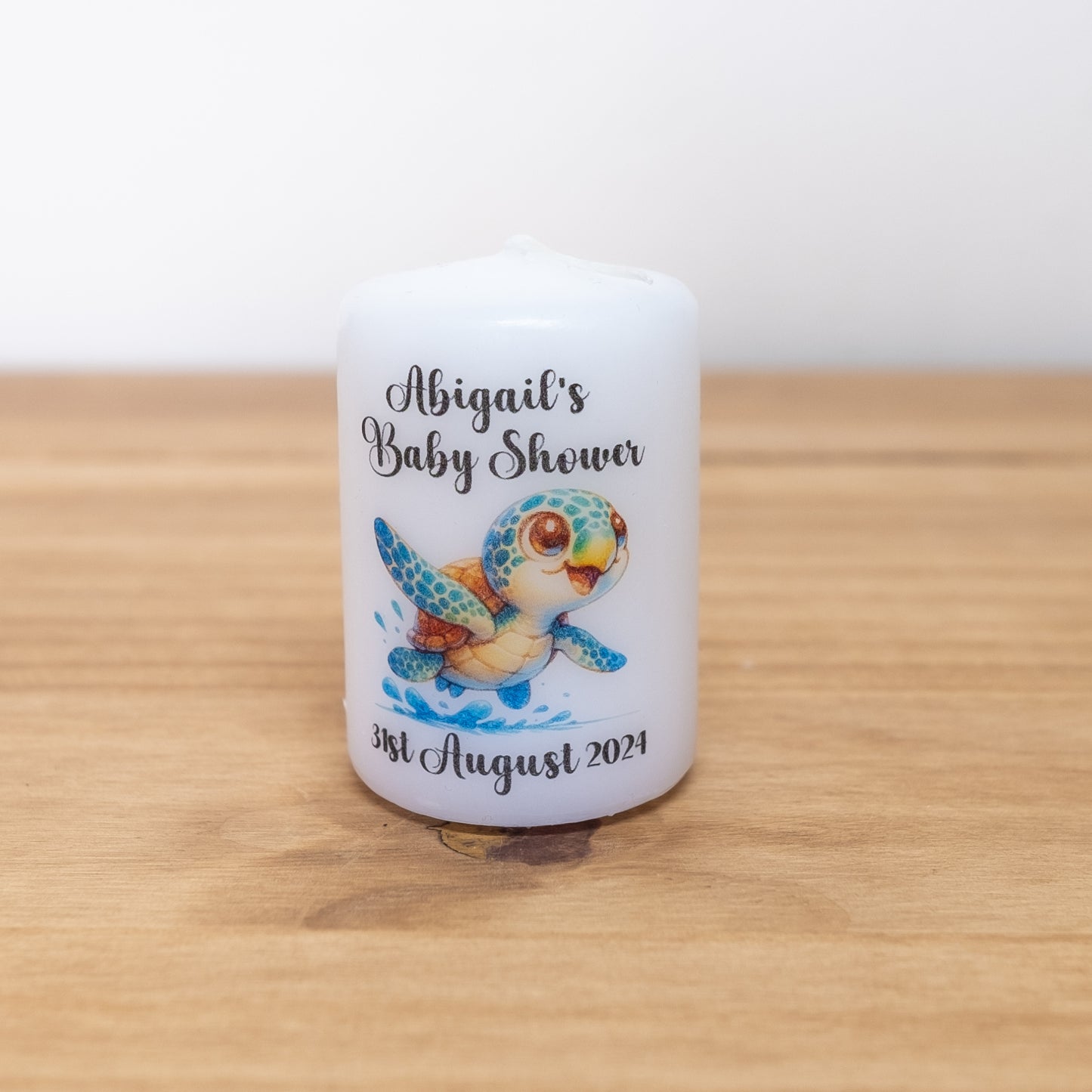 PERSONALISED 6CM "UNDER THE SEA" BABY SHOWER CANDLE FAVOURS PK10 M024