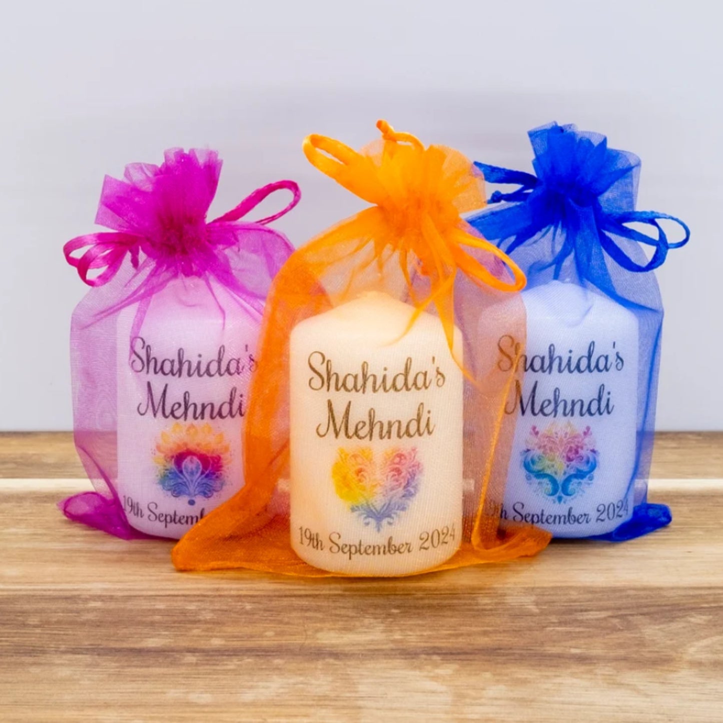 PERSONALISED PK10 MEHNDI CANDLE FAVOURS M023