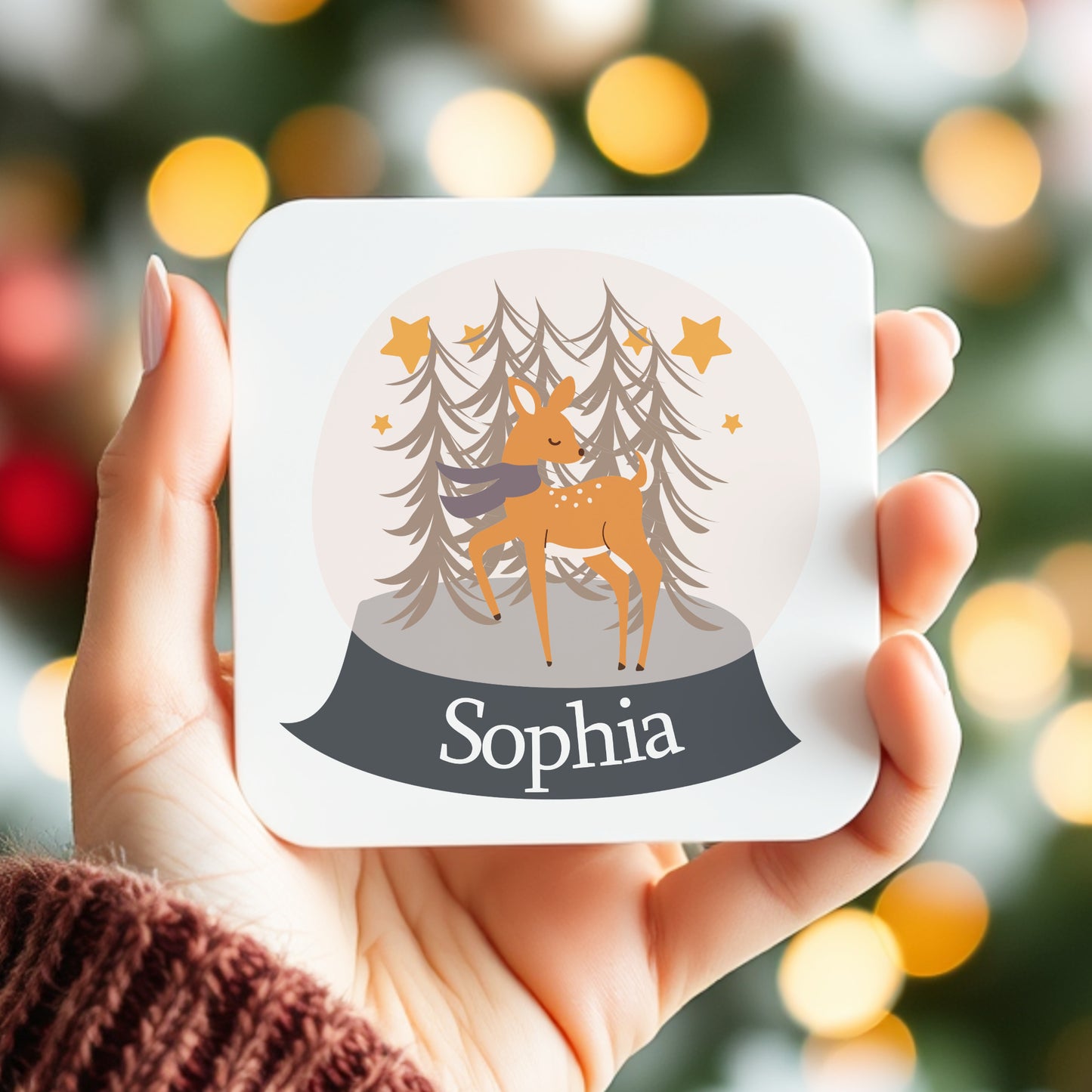 PERSONALISED CHRISTMAS SNOW GLOBE DEER MUG MG004