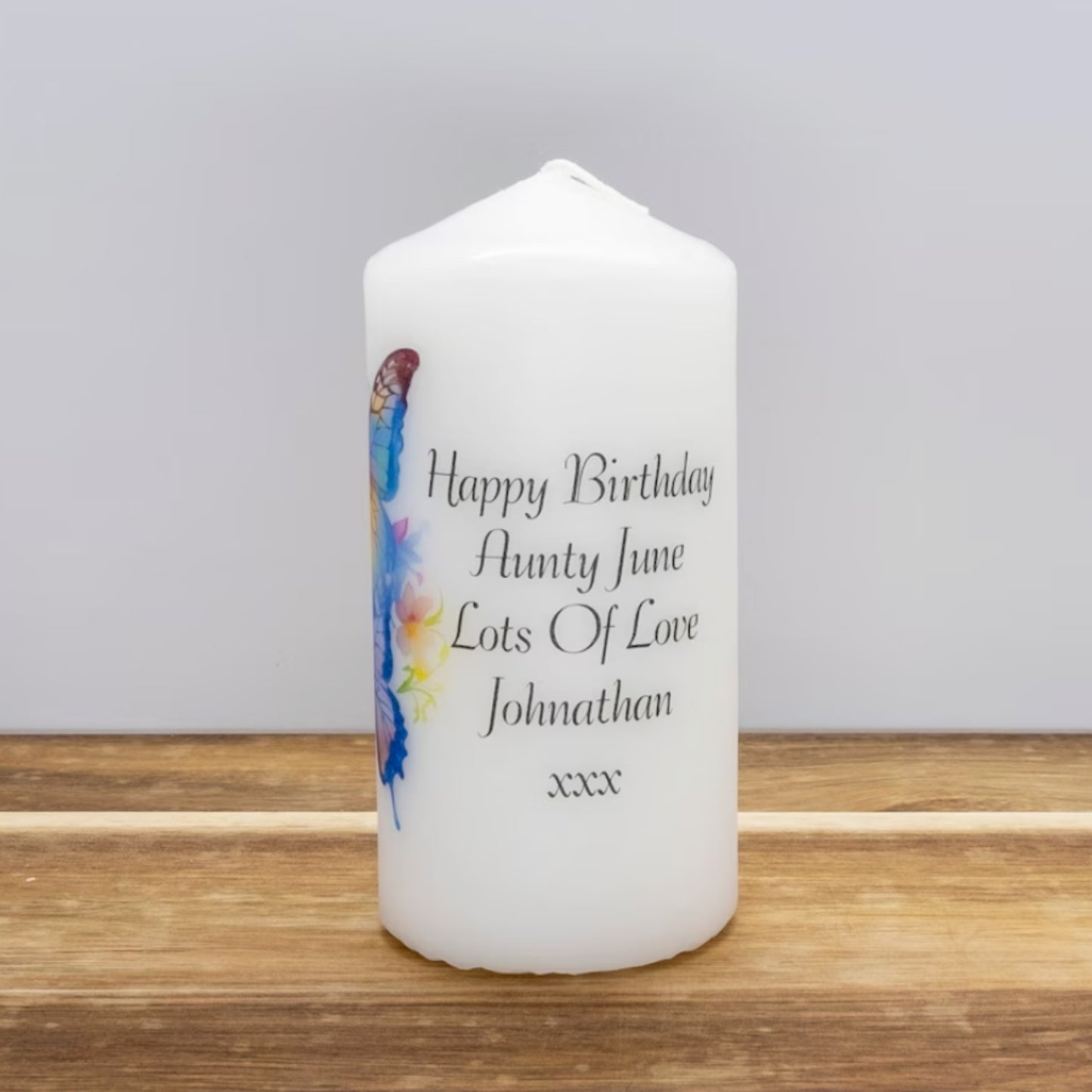 PERSONALISED BUTTERFLY BIRTHDAY CANDLE P001