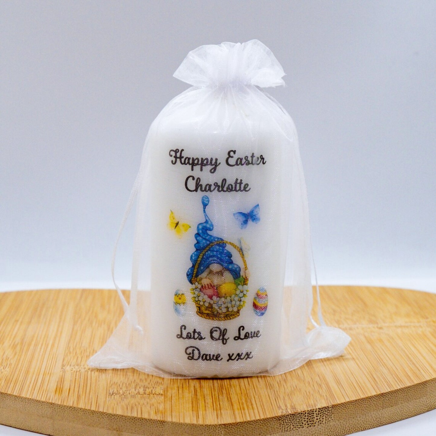 PERSONALISED GONK / GNOME EASTER CANDLE P049