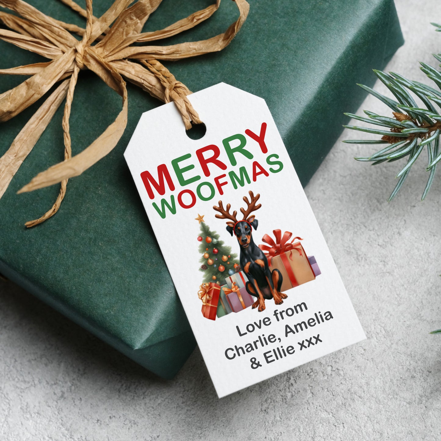 PERSONALISED PK10 DOG BREED WOOFMAS TAGS