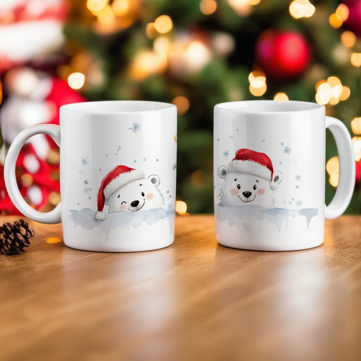 PERSONALISED POLAR BEAR CHRISTMAS MUG