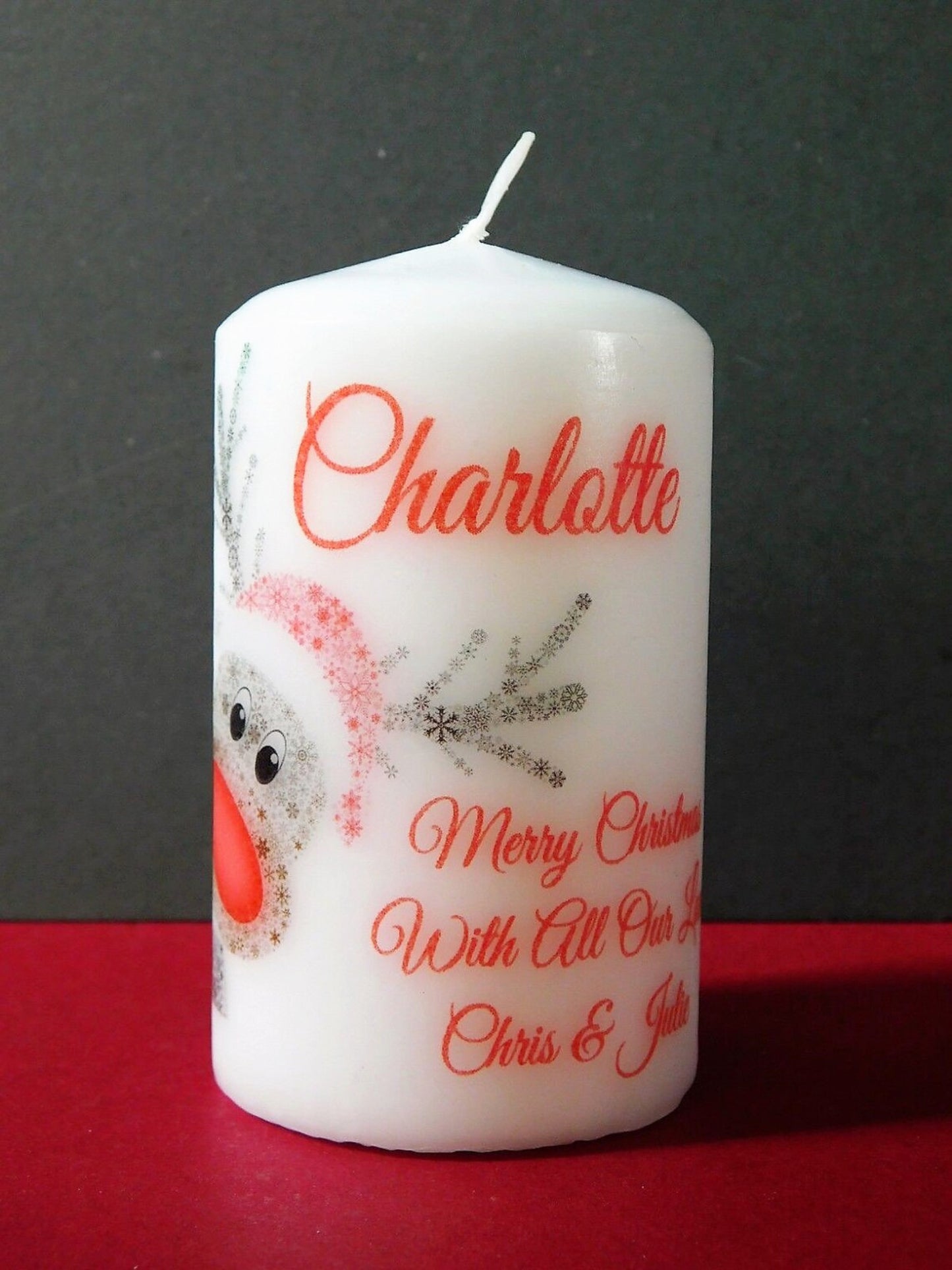 PERSONALISED RUDOLPH CHRISTMAS CANDLE