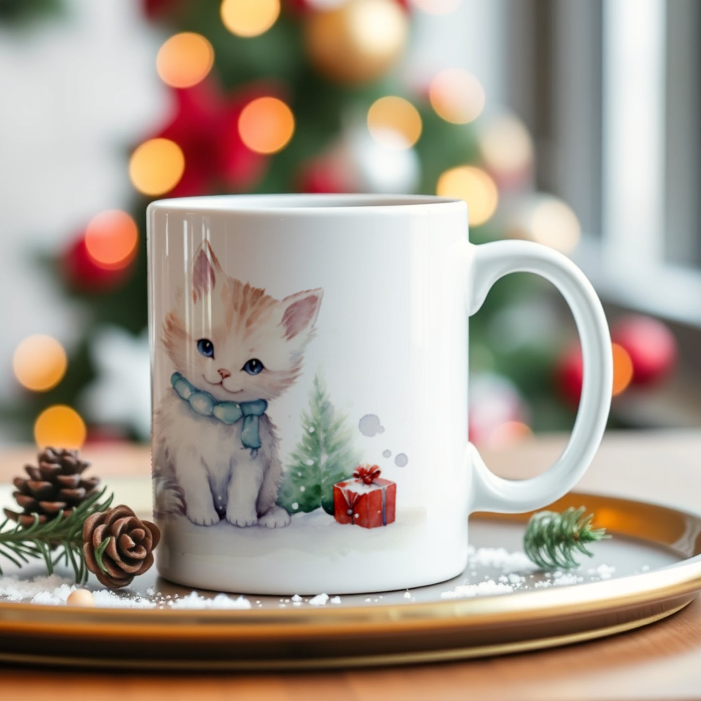 PERSONALISED KITTENS CHRISTMAS MUG
