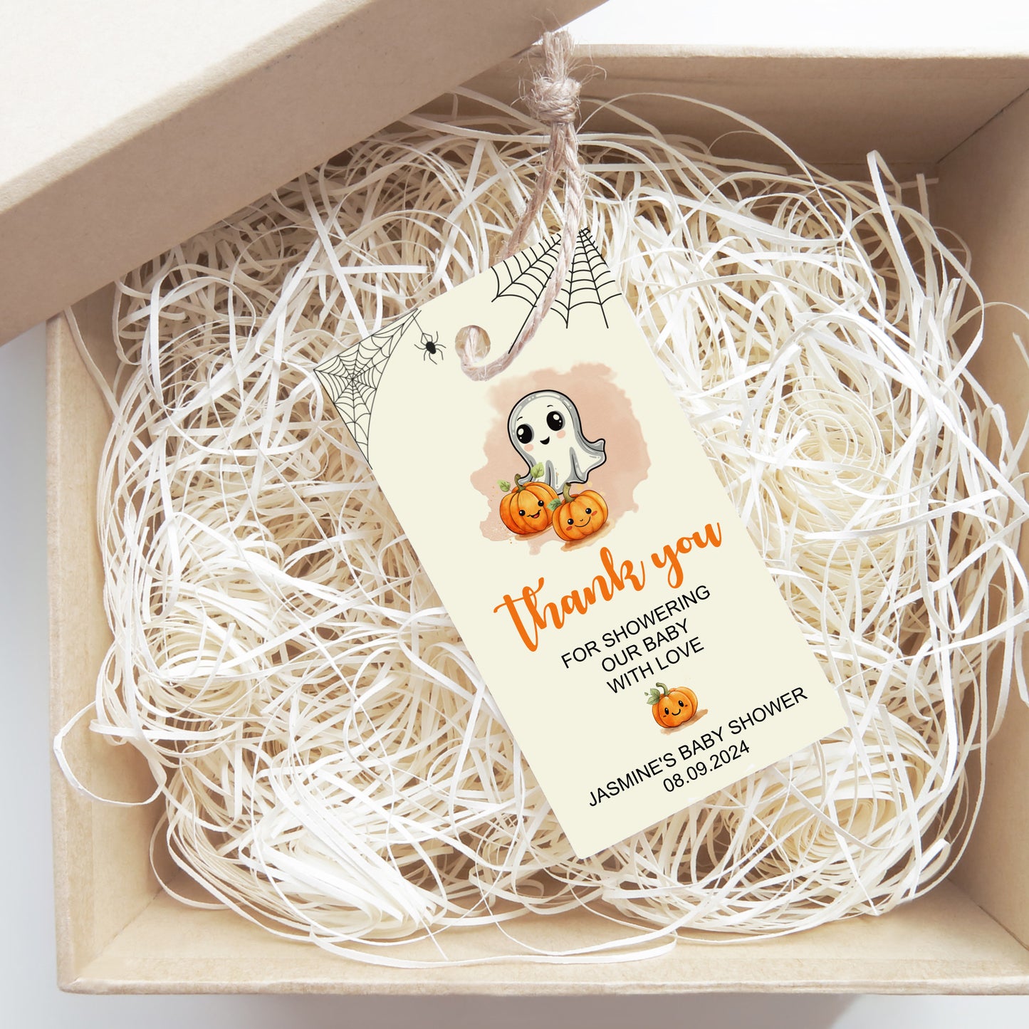 PERSONALISED PK10 HALLOWEEN BABY SHOWER TAGS T055