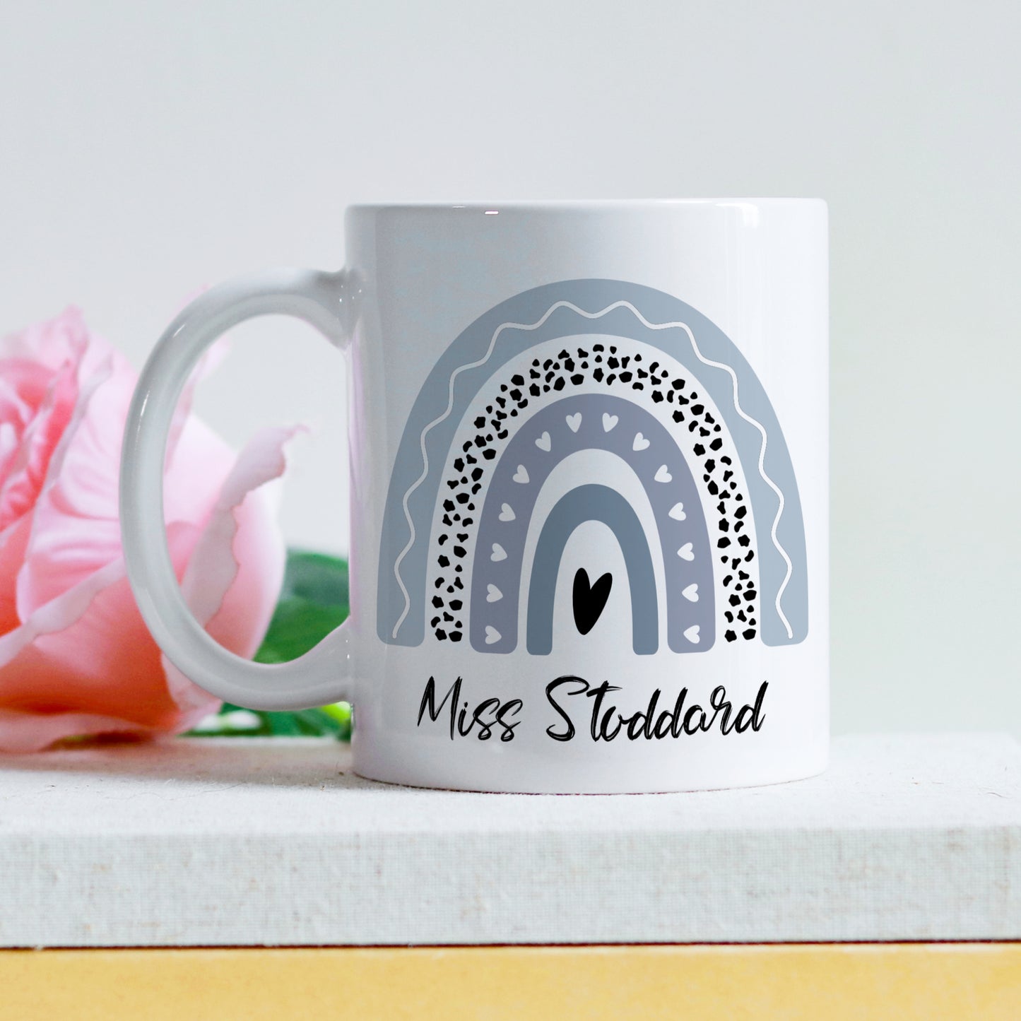 PERSONALISED BOHO RAINBOW TEACHER THANK YOU MUG MG051