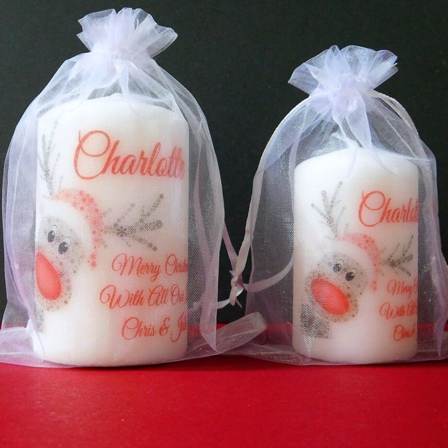 PERSONALISED RUDOLPH CHRISTMAS CANDLE