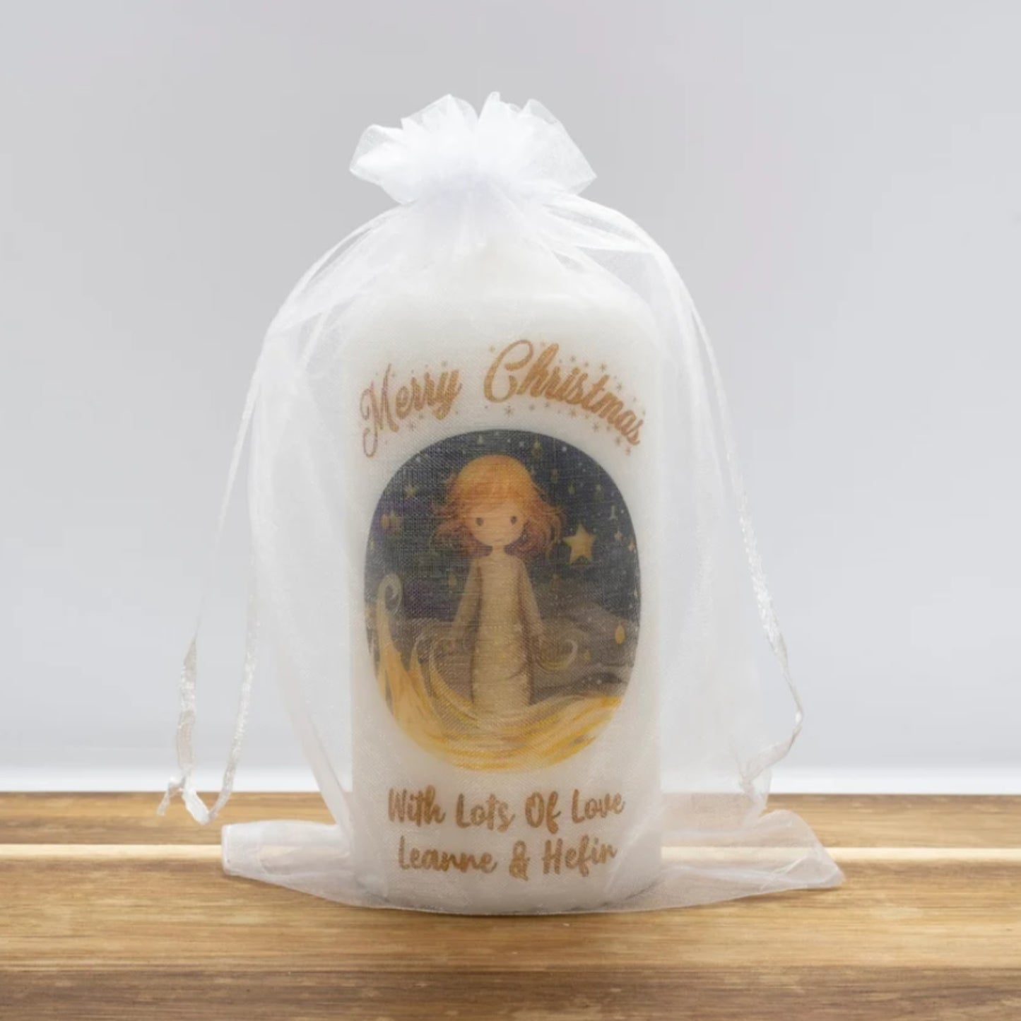 PERSONALISED GOLD TRADITIONAL CHRISTMAS CANDLE P029