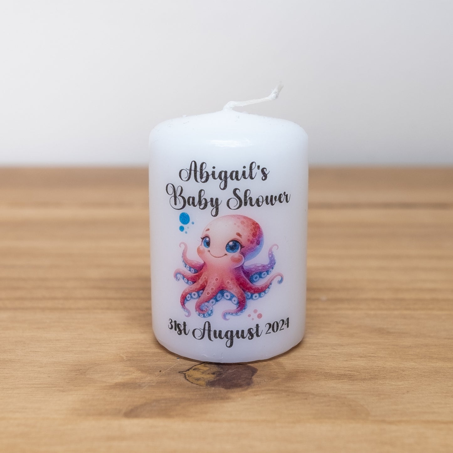 PERSONALISED 6CM "UNDER THE SEA" BABY SHOWER CANDLE FAVOURS PK10 M024