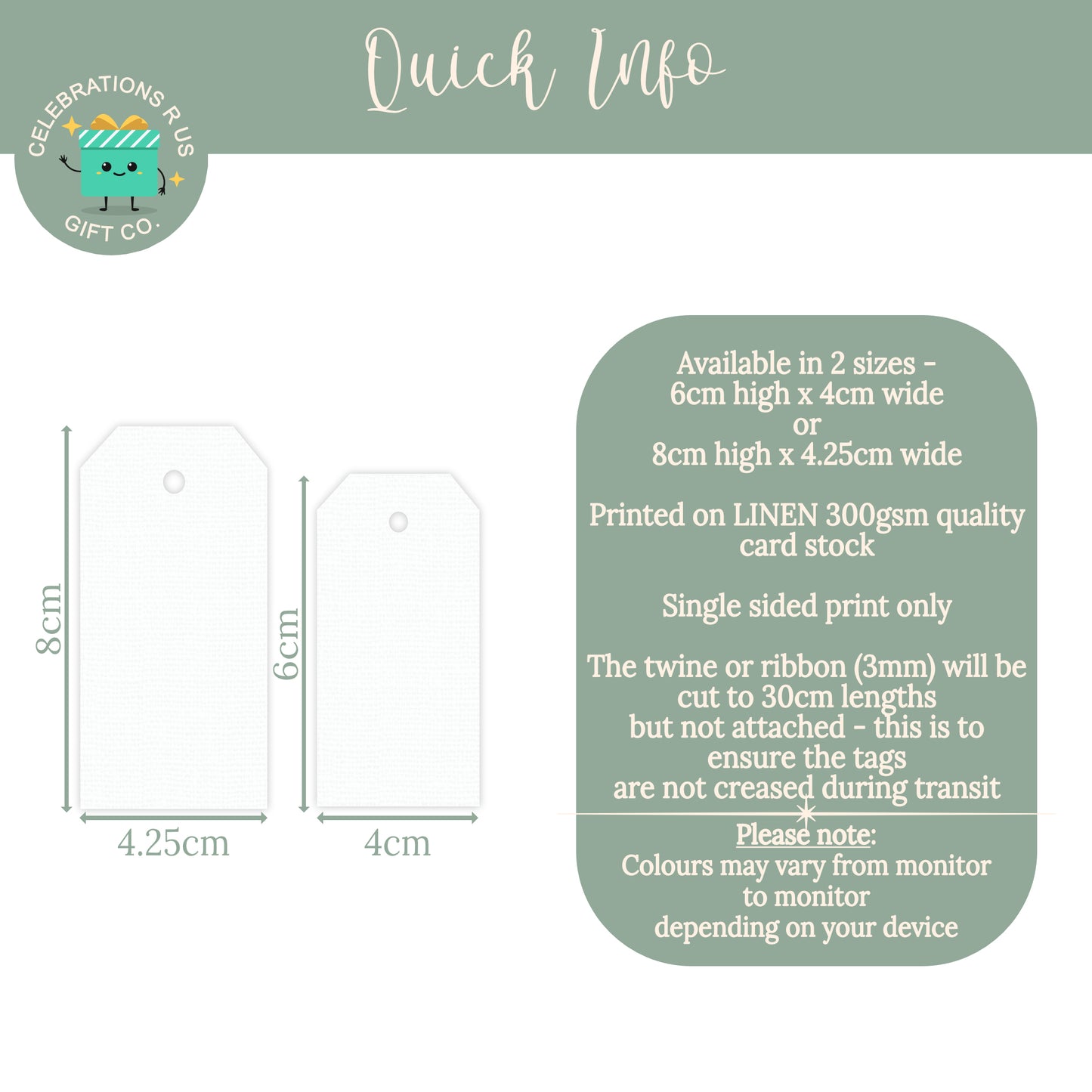 PERSONALISED EUCALYPTUS "POP IT" BABY SHOWER TAGS (2 SIZES)