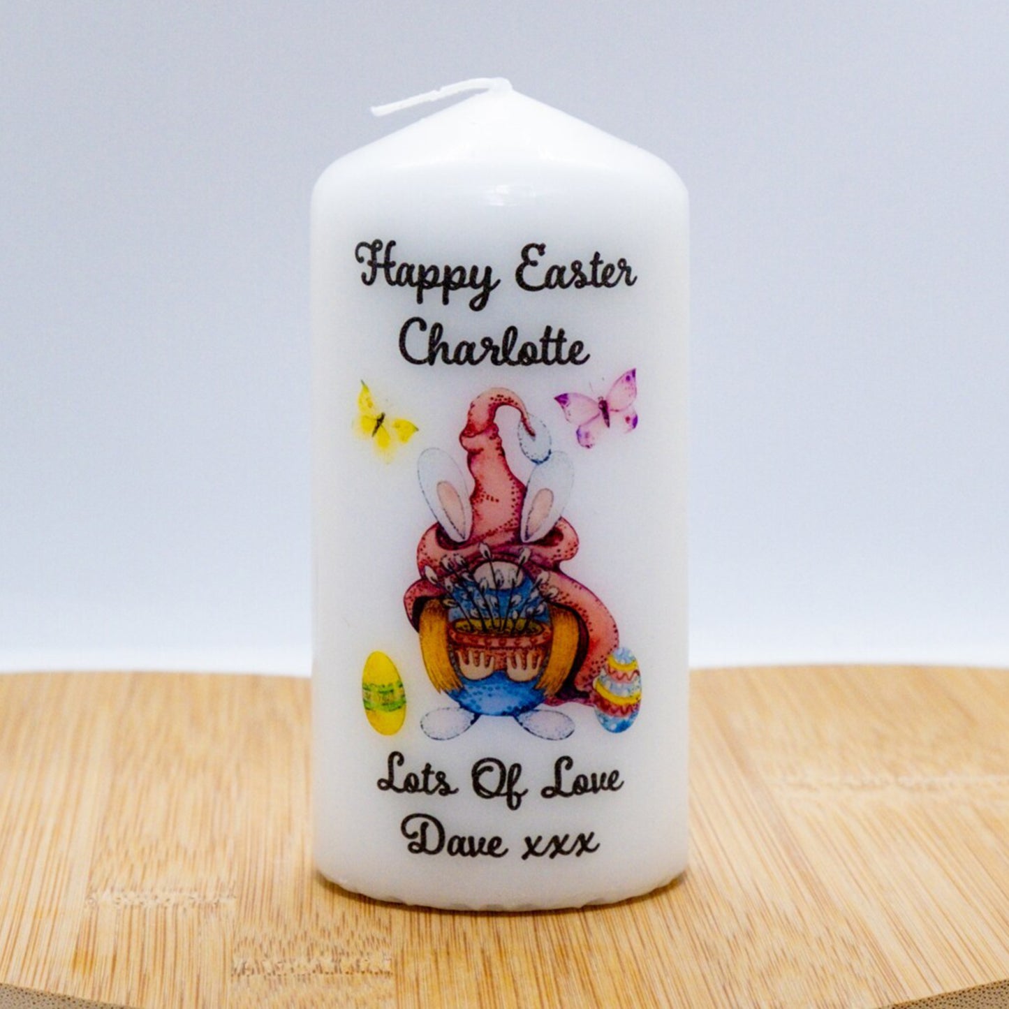 PERSONALISED GONK / GNOME EASTER CANDLE P049