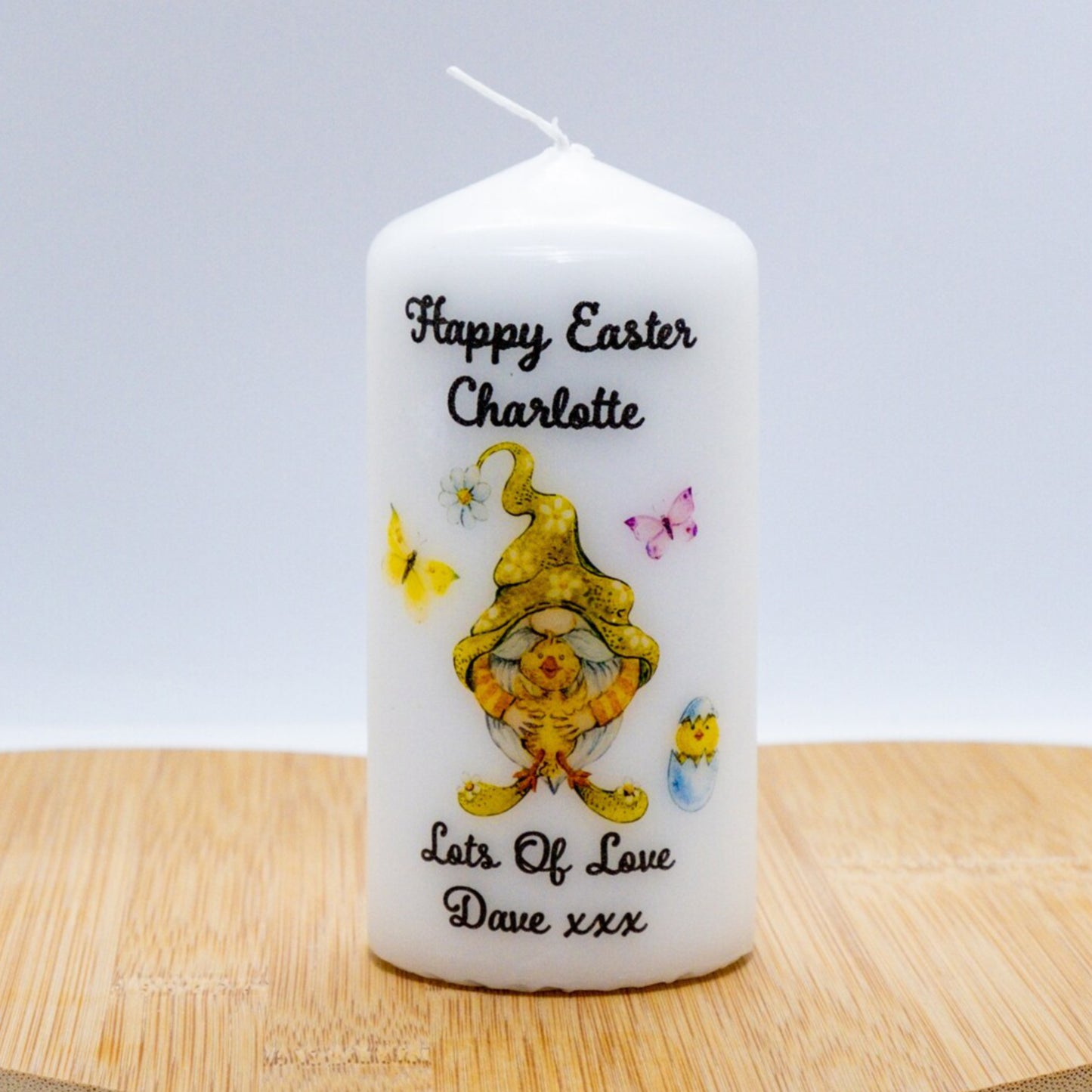 PERSONALISED GONK / GNOME EASTER CANDLE P049