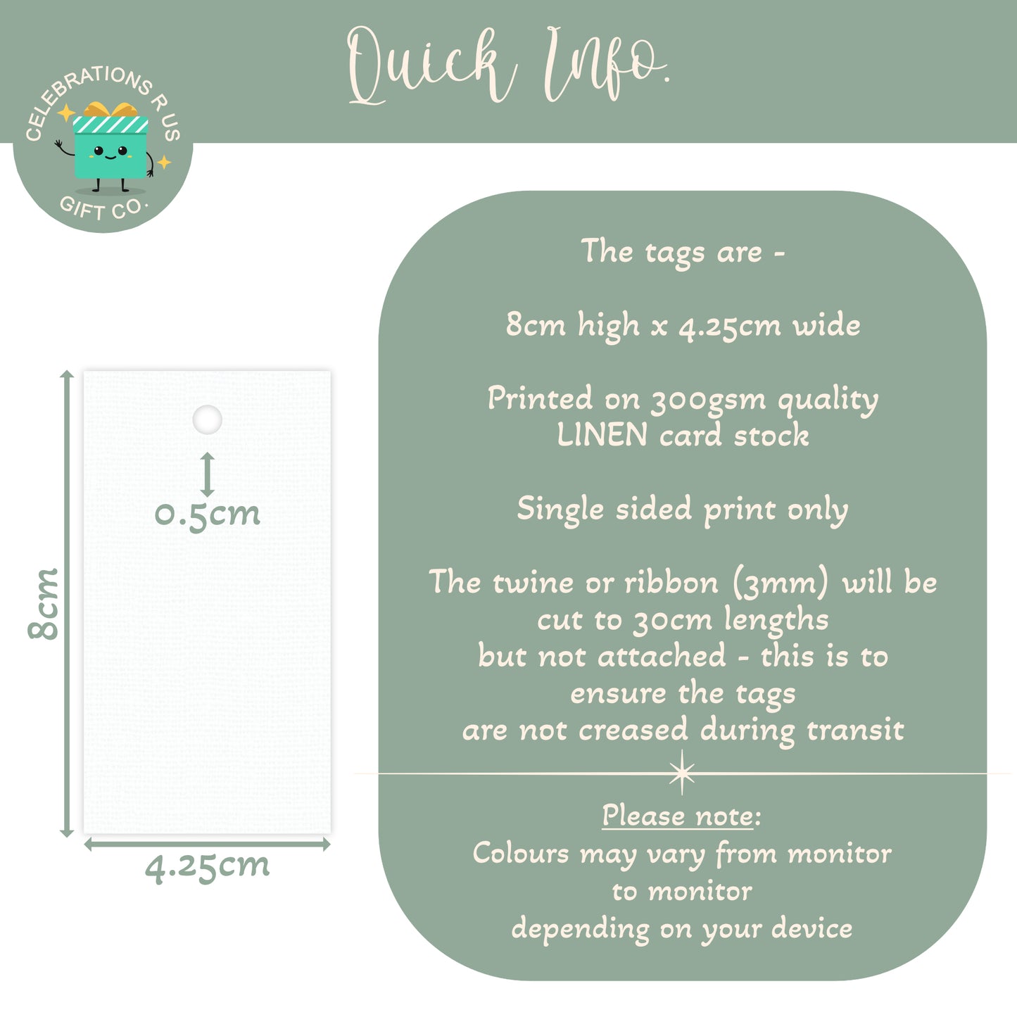 PERSONALISED FLOPSY BUNNY BIRTHDAY TAGS (PK10)