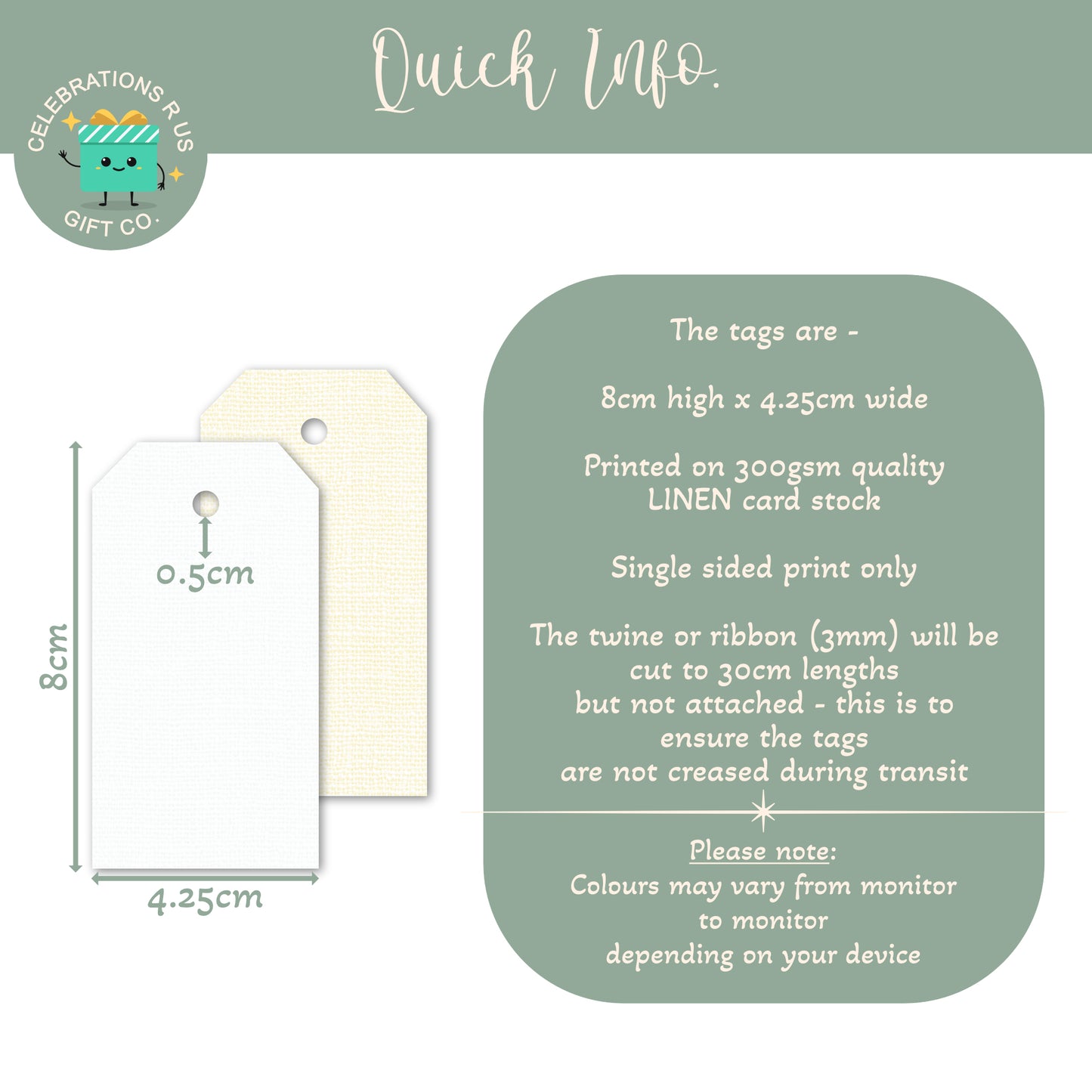 PERSONALISED PK10 SPOTTY BIRTHDAY TAGS T027