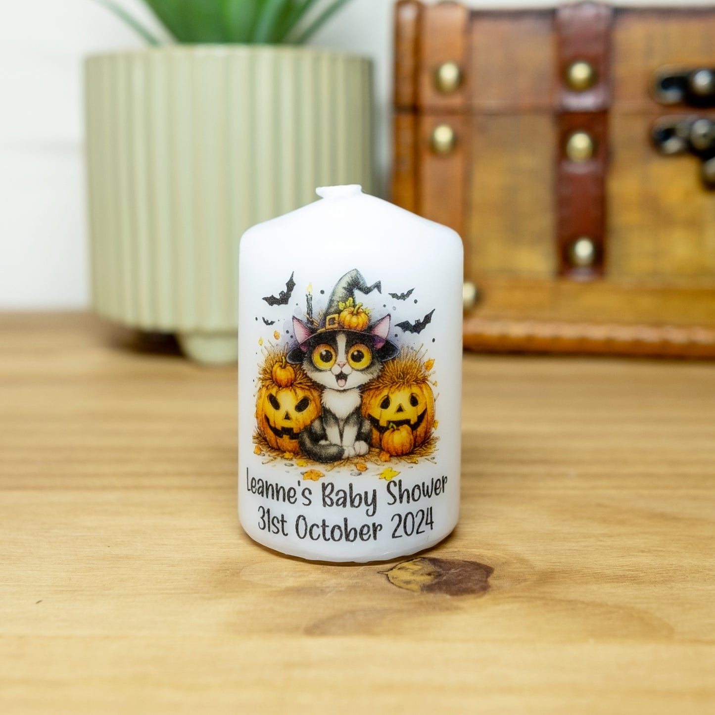 PERSONALISED PK10 HALLOWEEN ANIMAL FAVOUR CANDLES M029
