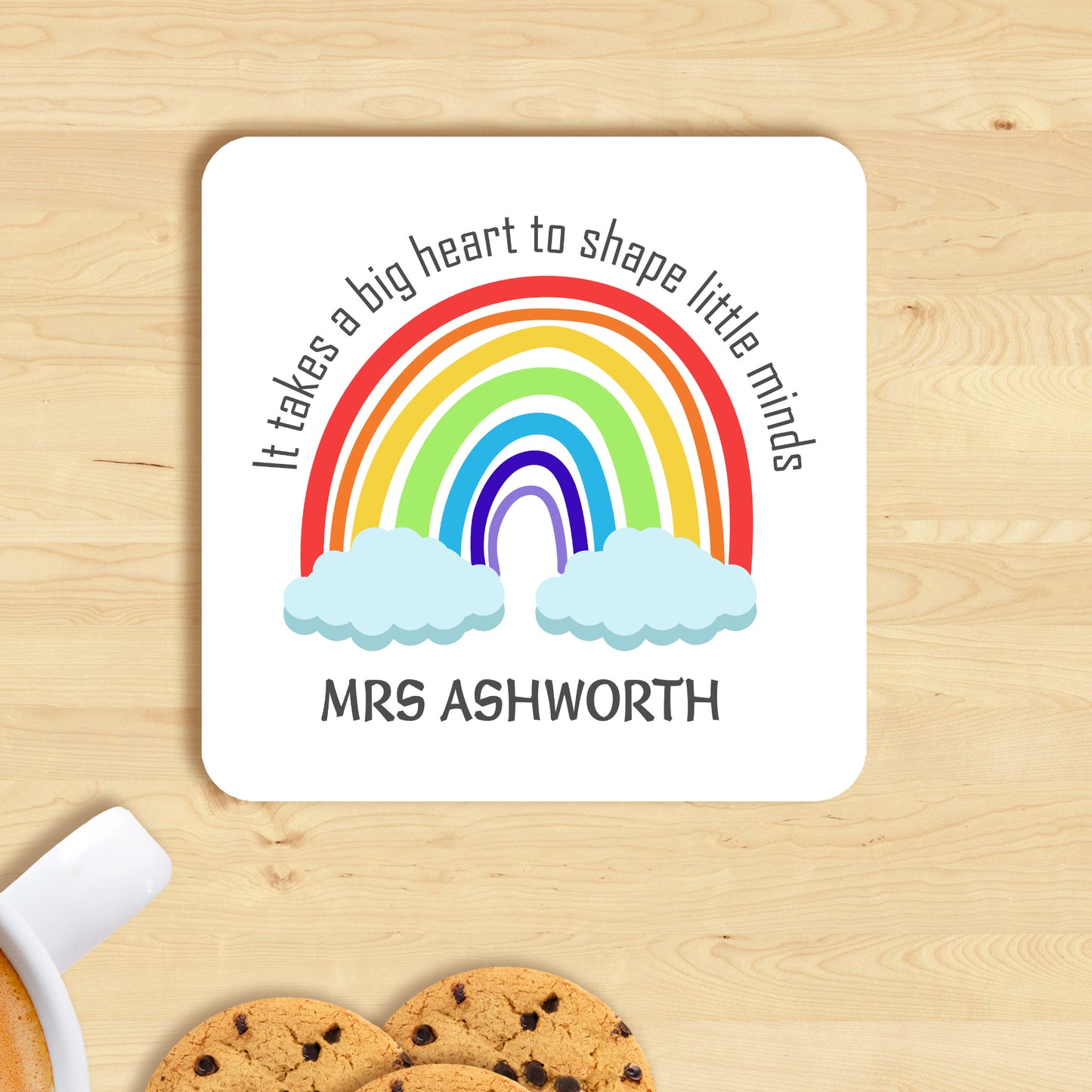 PERSONALISED COLOURFUL TEACHER RAINBOW MUG MG035