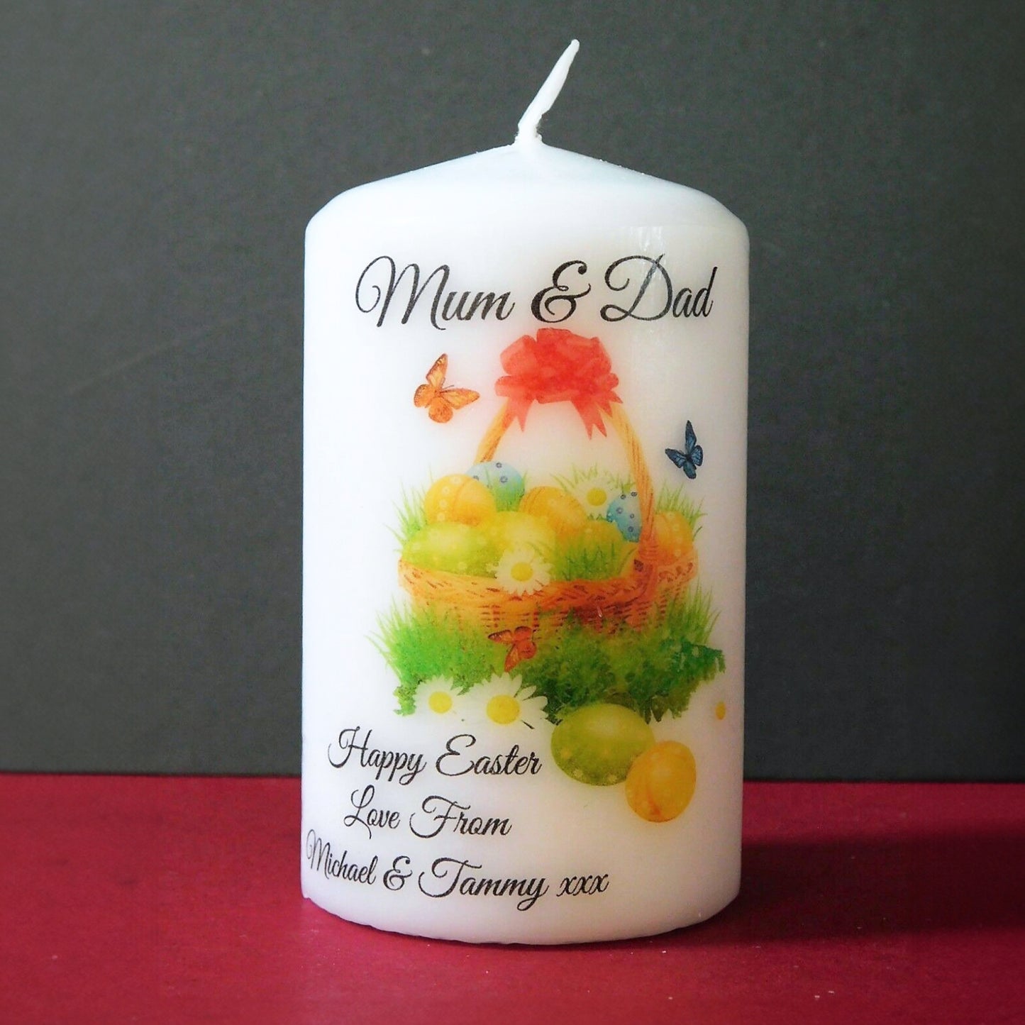 PERSONALISED EASTER BASKET CANDLE P046