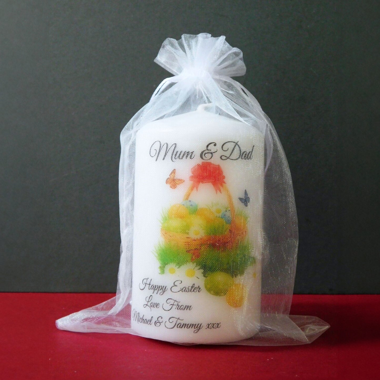PERSONALISED EASTER BASKET CANDLE P046
