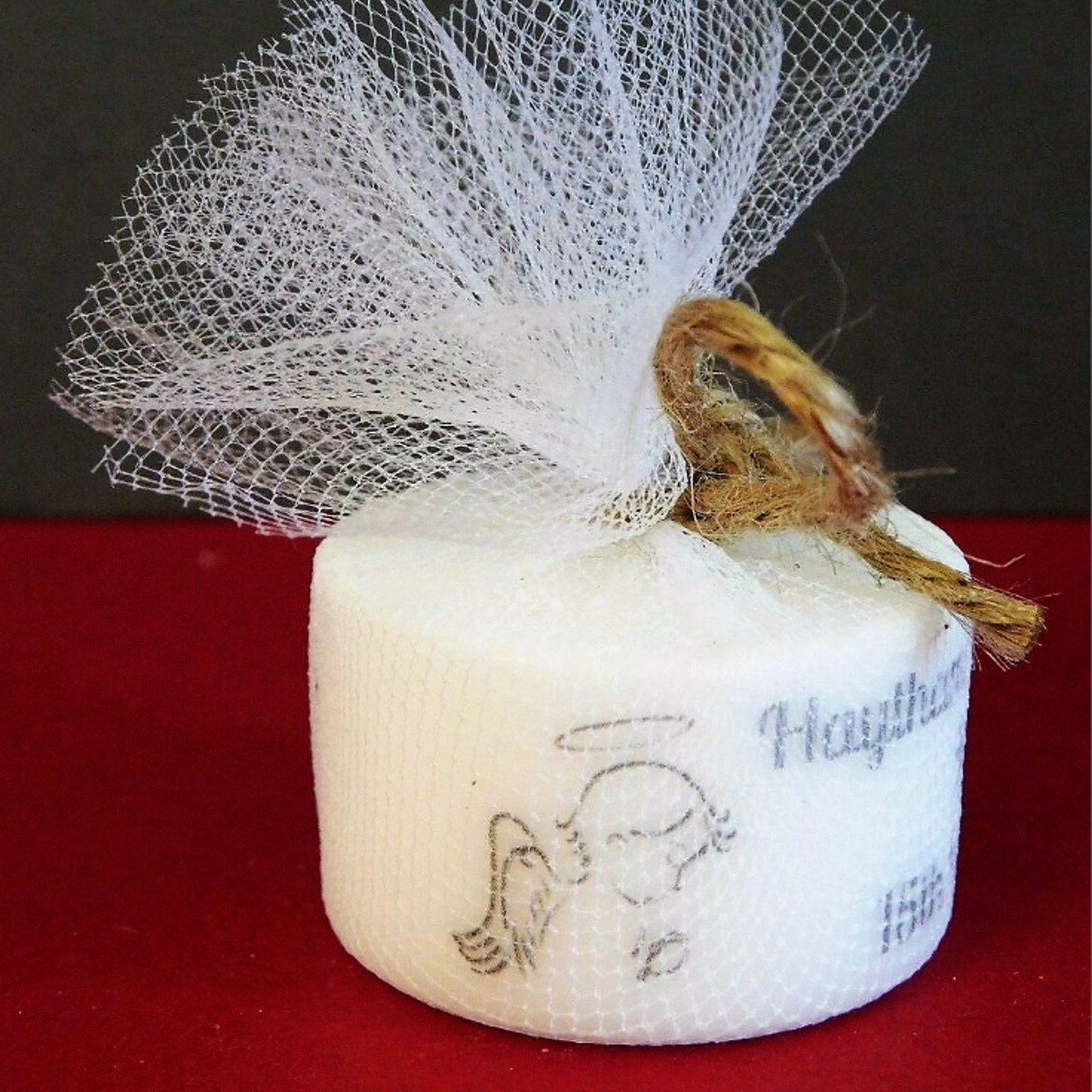 PERSONALISED RUSTIC CHRISTENING TEALIGHT FAVOURS PK10 TL006
