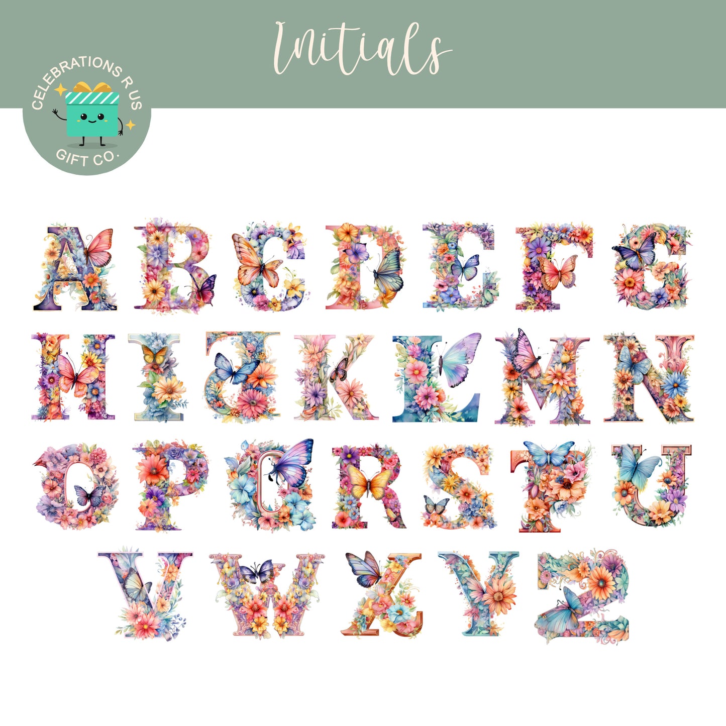 PERSONALISED MONOGRAM BUTTERFLY CANDLE P017