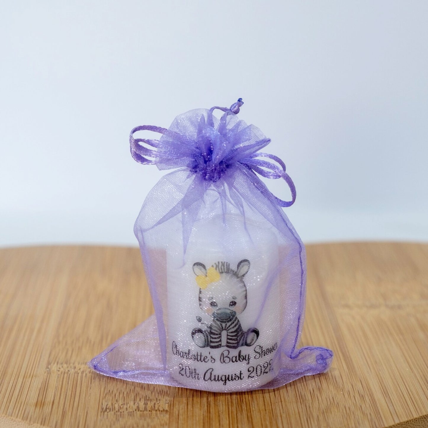 PERSONALISED PK10 CUTE ANIMALS BABY SHOWER 6CM CANDLES M003