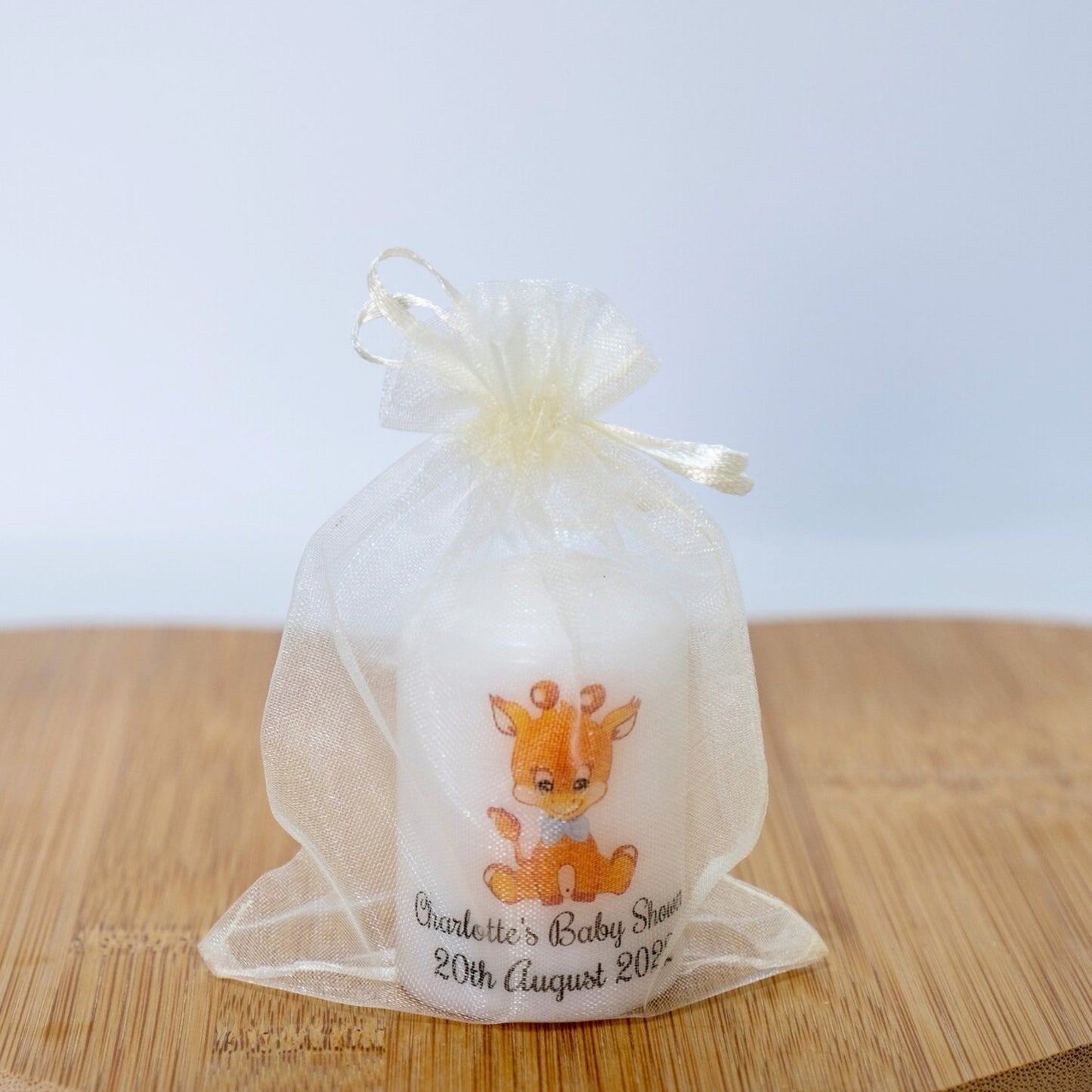PERSONALISED PK10 CUTE ANIMALS BABY SHOWER 6CM CANDLES M003