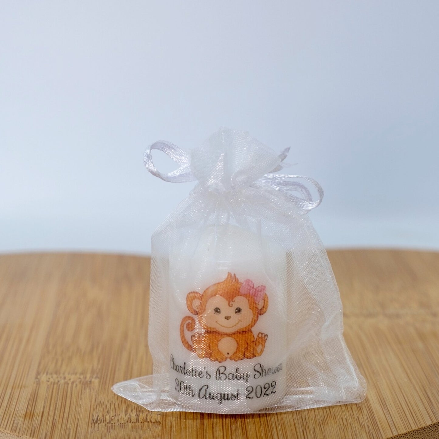 PERSONALISED PK10 CUTE ANIMALS BABY SHOWER 6CM CANDLES M003