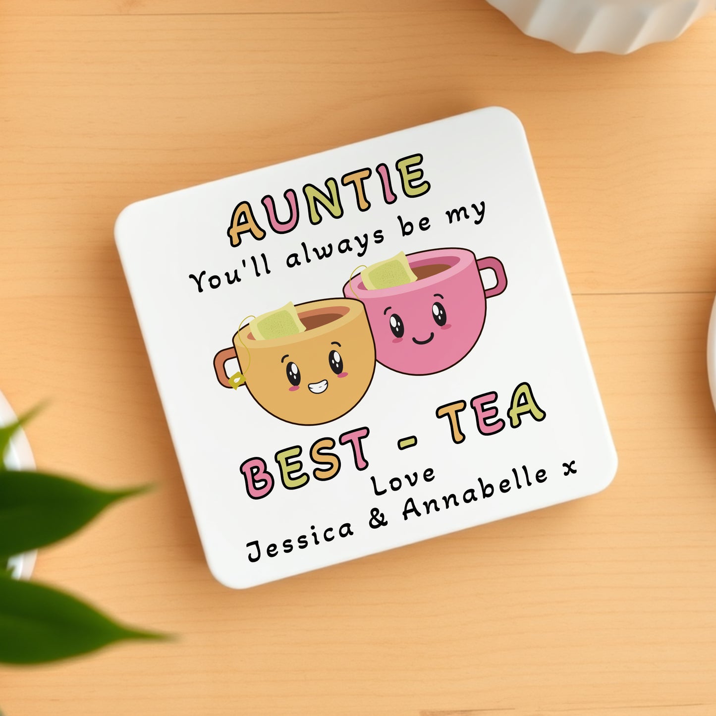 PERSONALISED BEST - TEA AUNTIE COASTER MG001