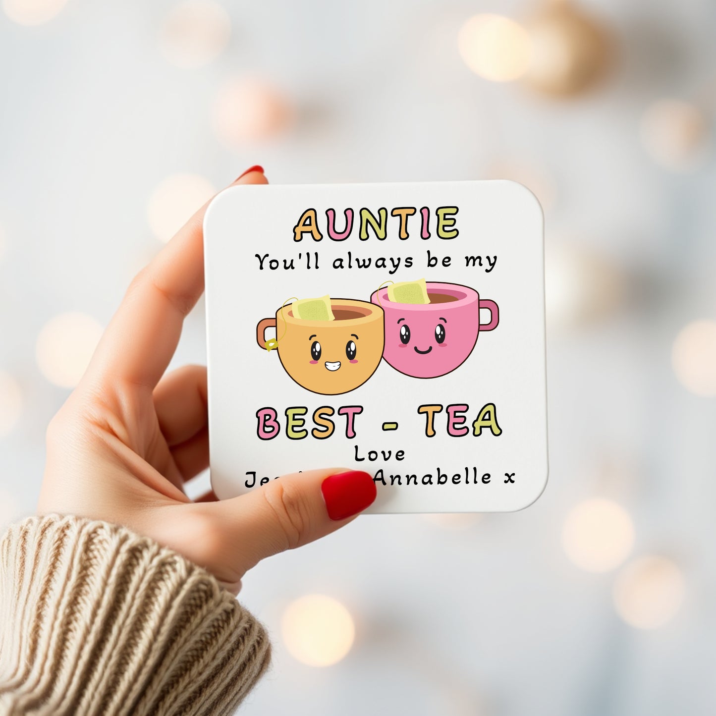 PERSONALISED BEST - TEA AUNTIE COASTER MG001