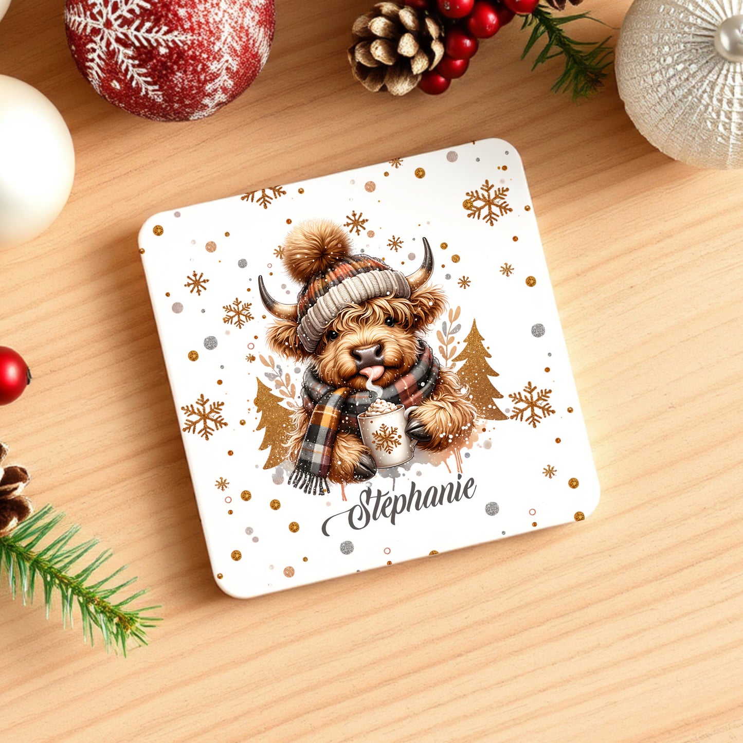 PERSONALISED HIGHLAND COW CHRISTMAS MUG MG134