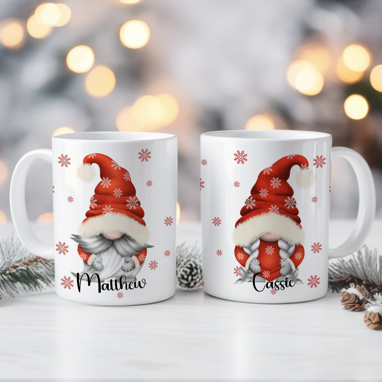 PERSONALISED RED GONK / GNOME CHRISTMAS MUG