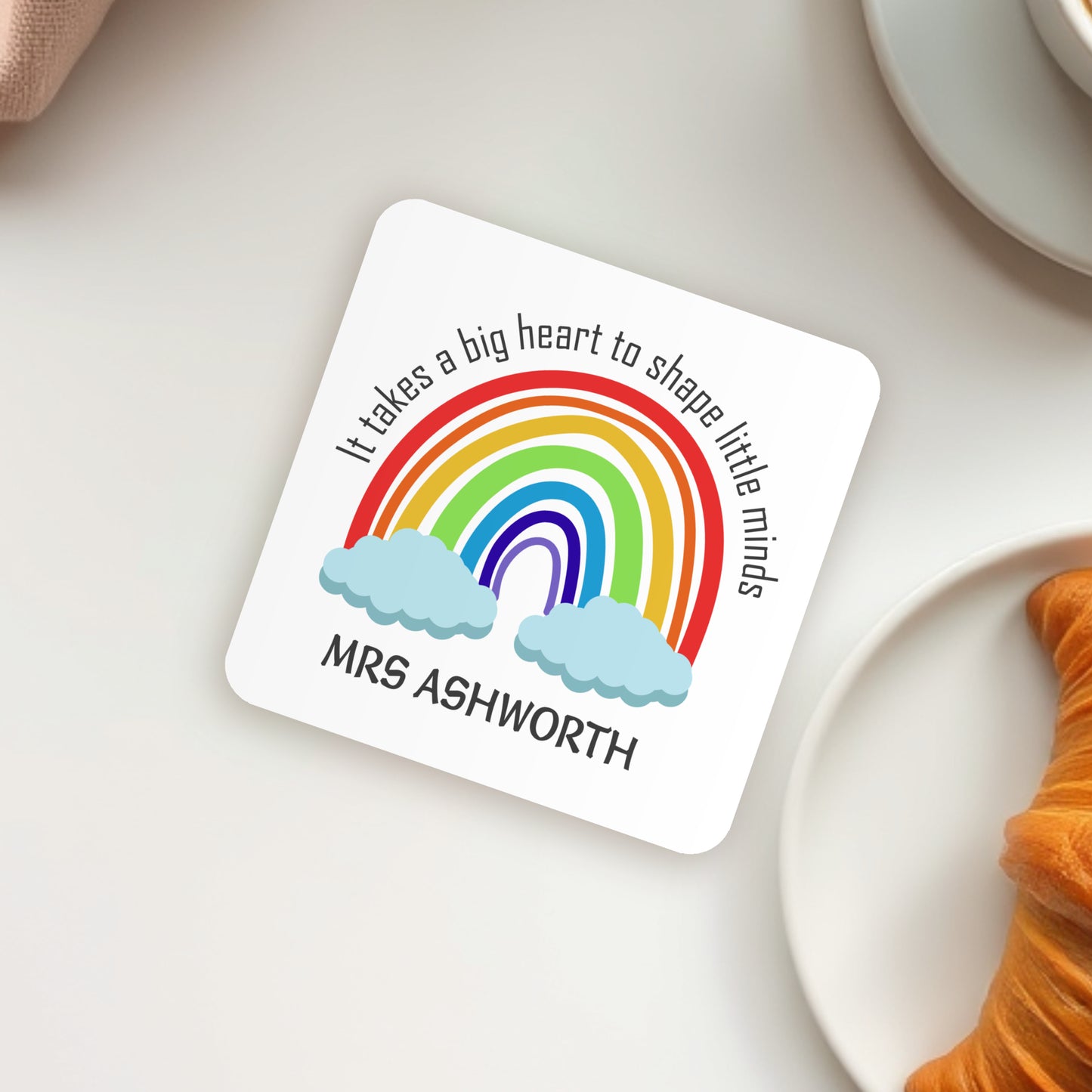 PERSONALISED TEACHER RAINBOW COASTER MG035