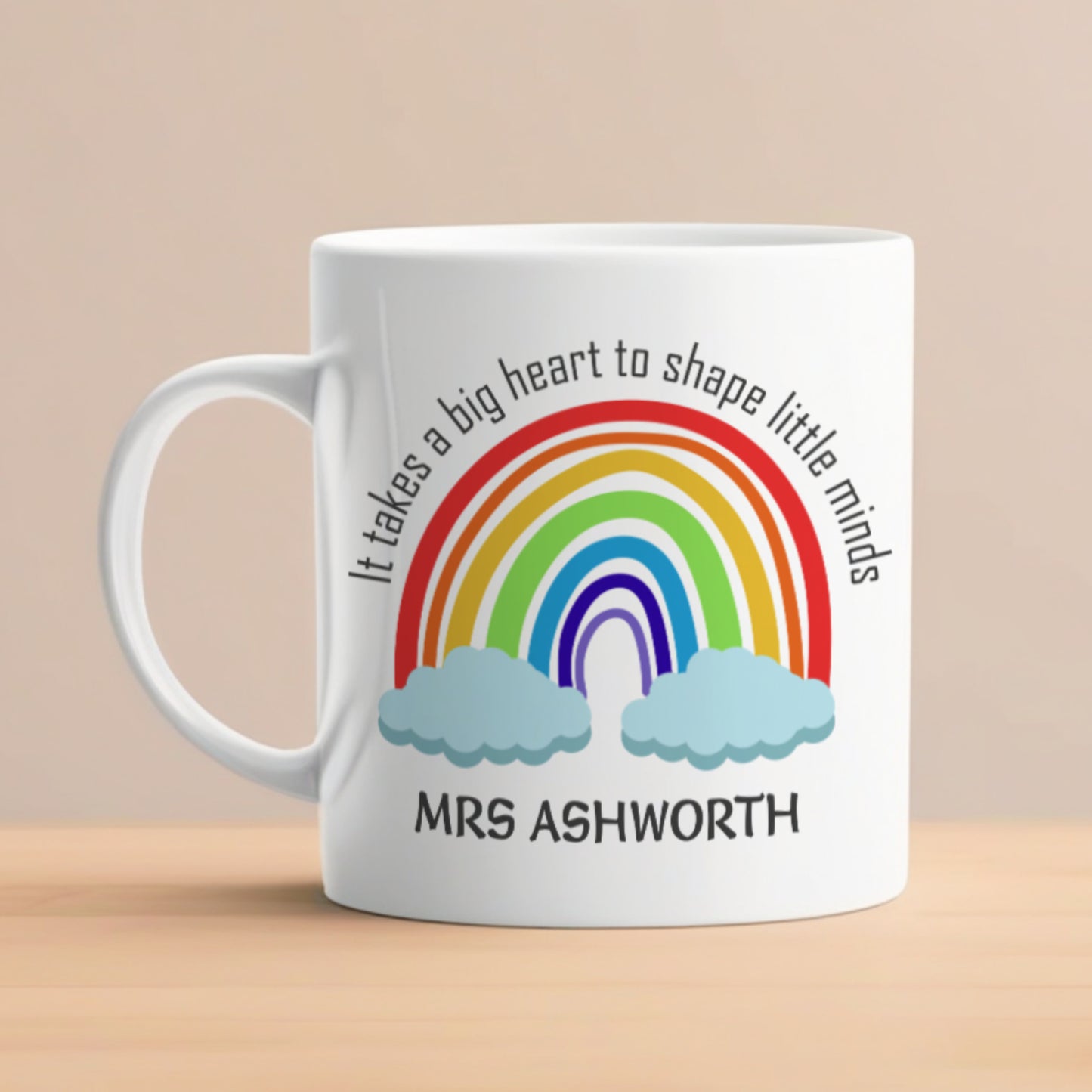 PERSONALISED COLOURFUL TEACHER RAINBOW MUG MG035