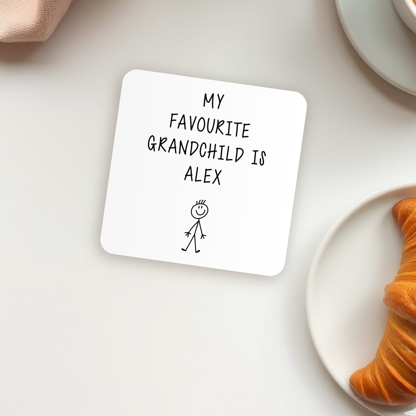 PERSONALISED "MY FAVOURITE GRANDCHILD IS" COASTER MG022