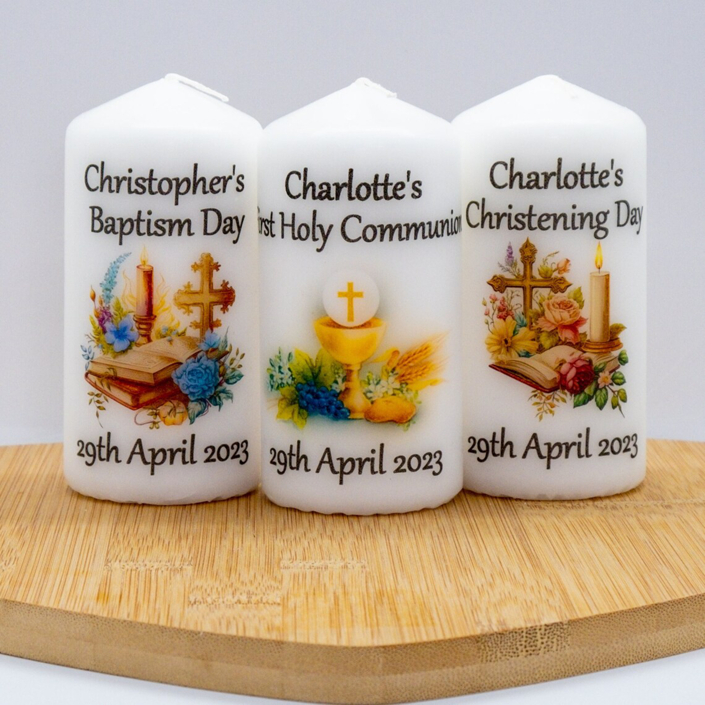 PERSONALISED 12CM CHRISTENING CANDLE P011