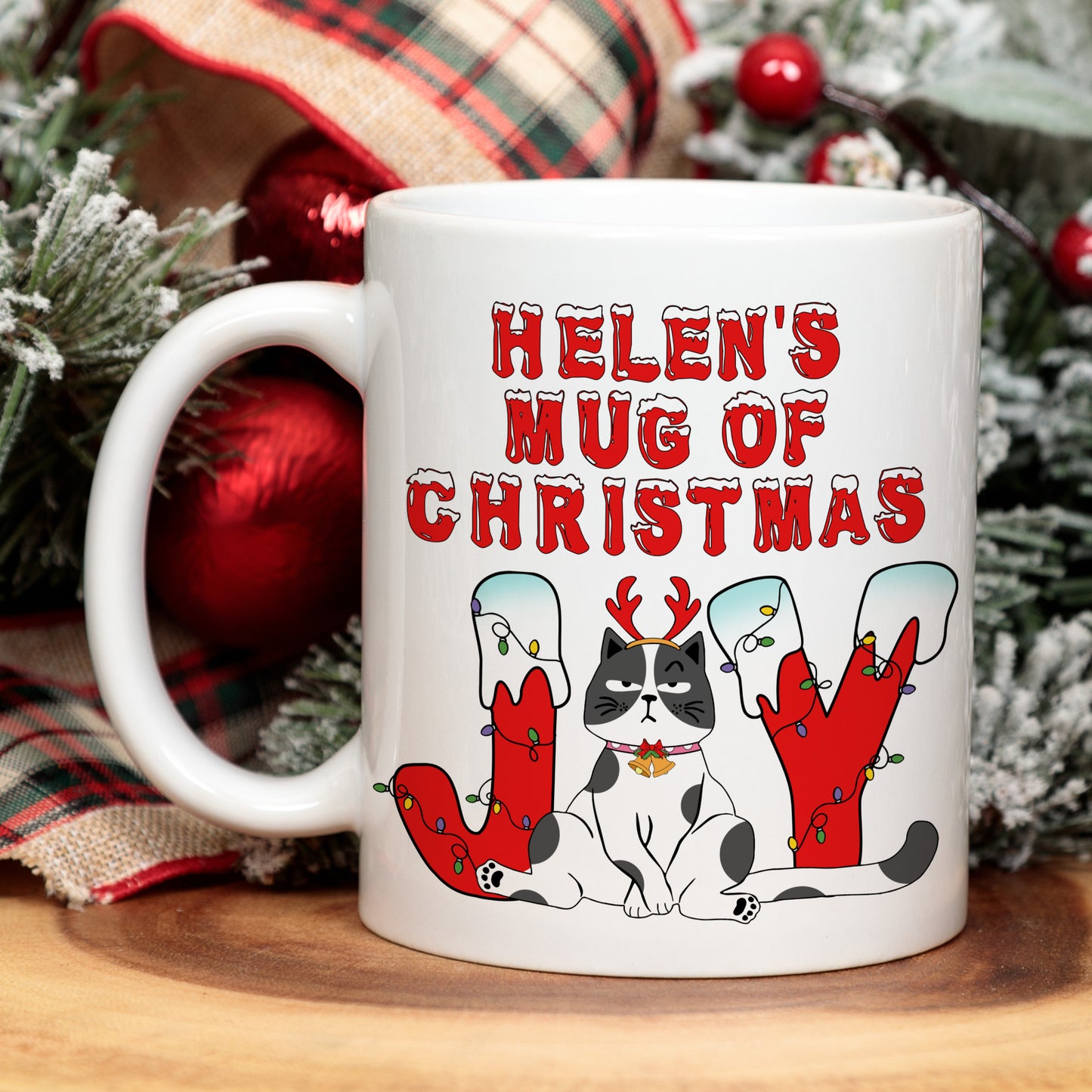 PERSONALISED CHRISTMAS "JOY" MUG