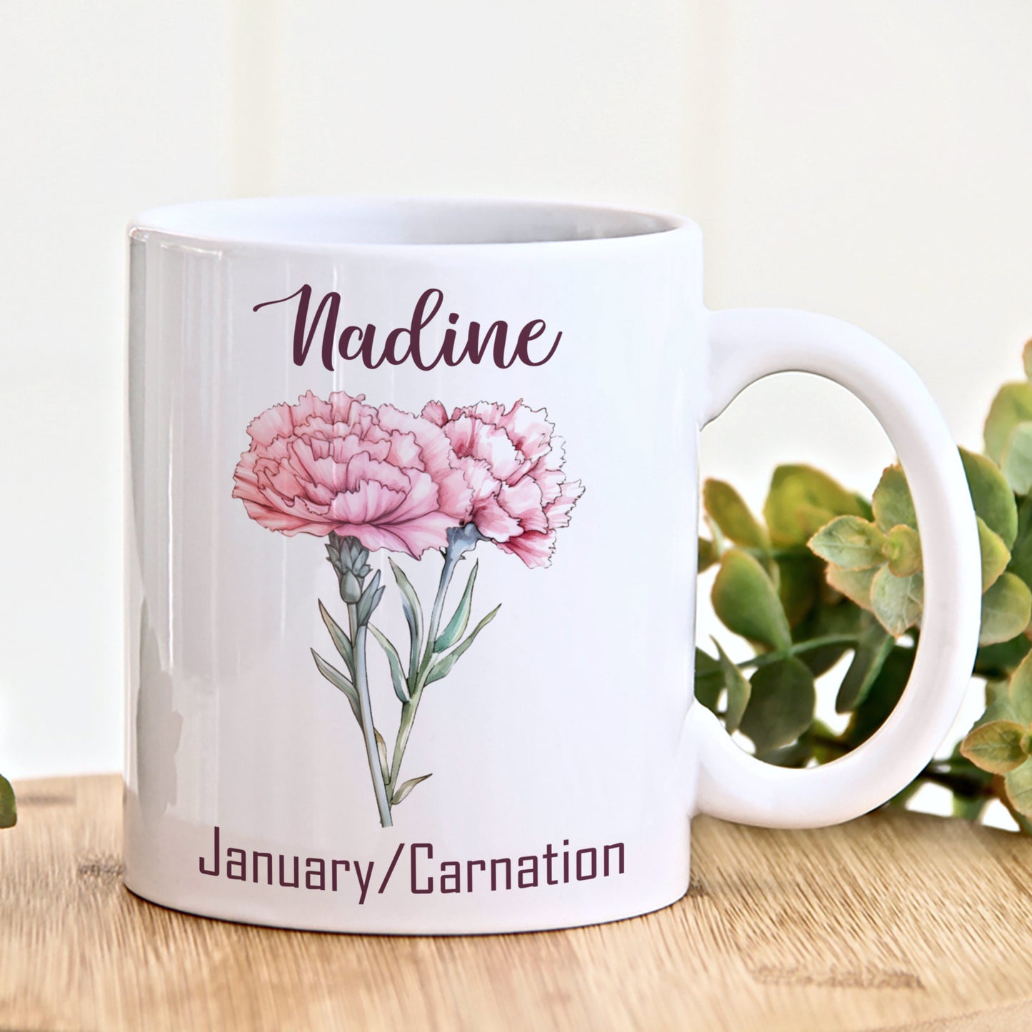 PERSONALISED BIRTH FLOWER MUG MG091