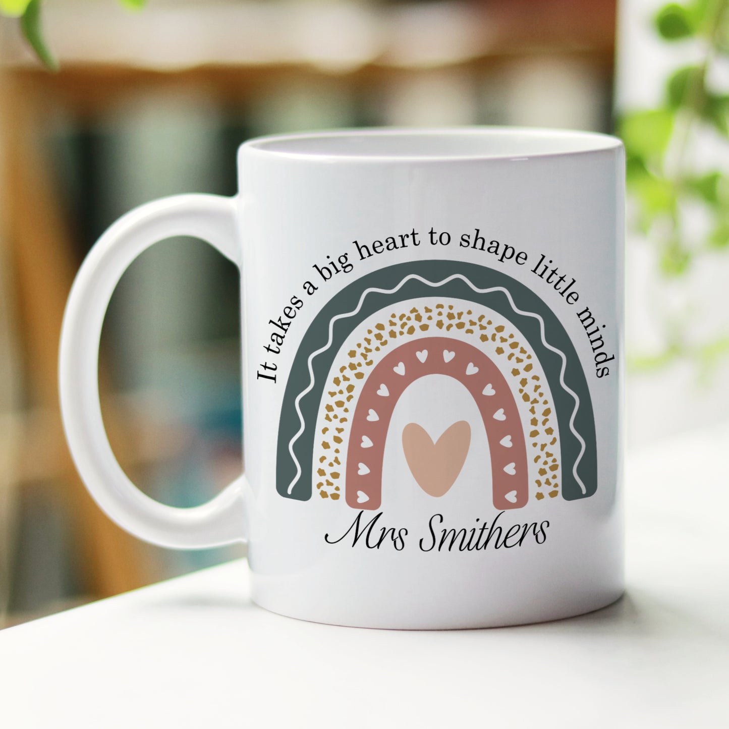 PERSONALISED TEACHER RAINBOW MUG & COASTER MG115