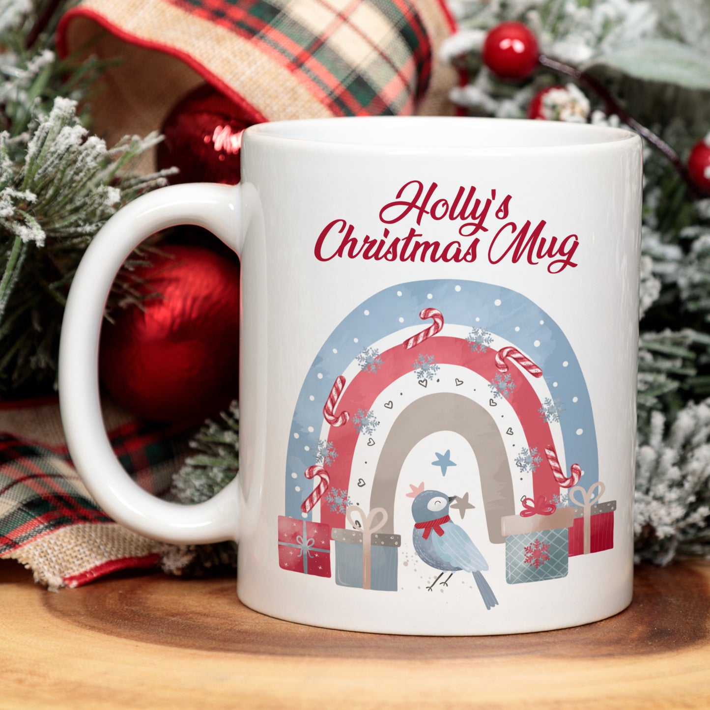 PERSONALISED CHRISTMAS RAINBOW MUG MG056