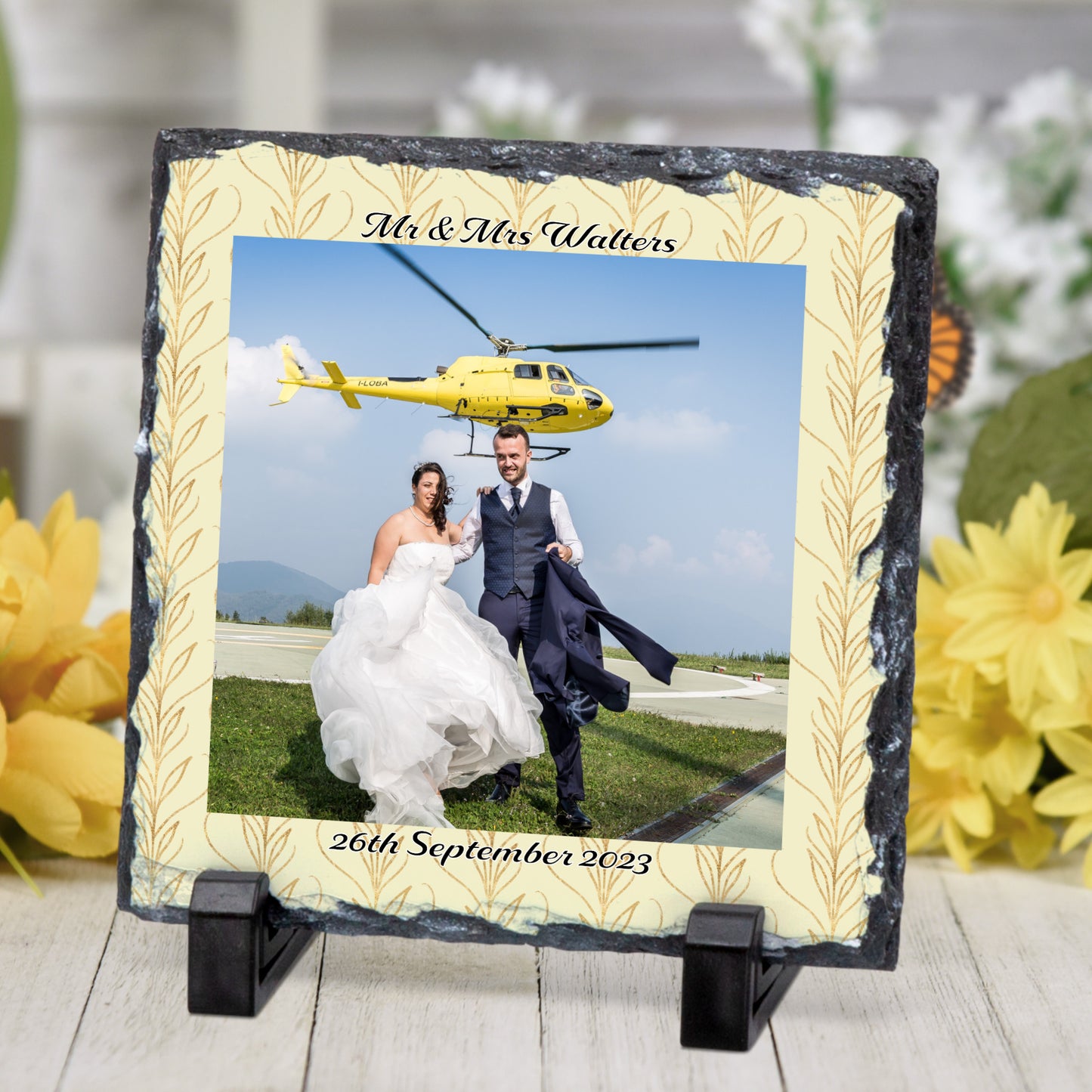 PERSONALISED WEDDING PHOTO ROCK SLATE - SL019