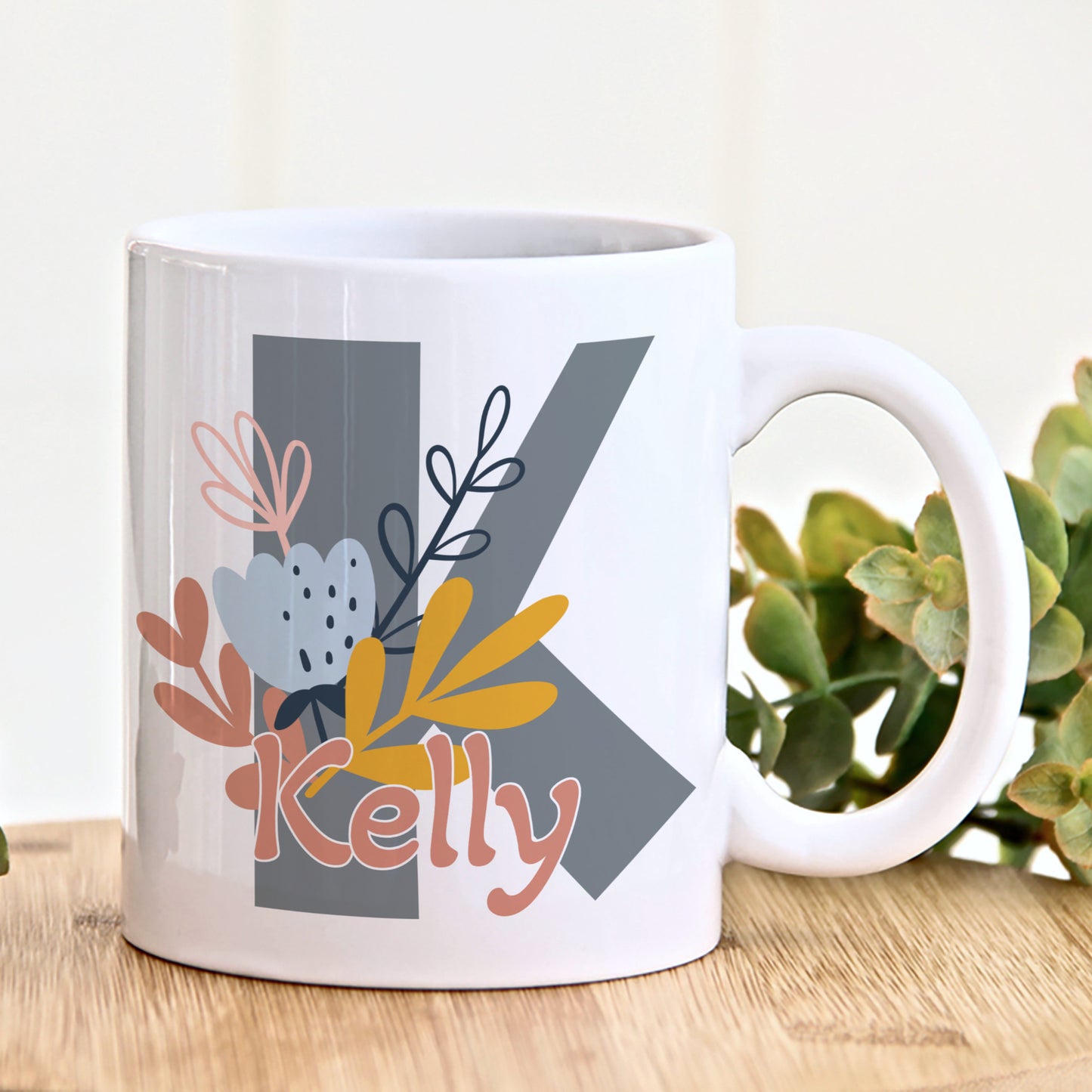 PERSONALISED BOHO FLOWERS MUG MG002