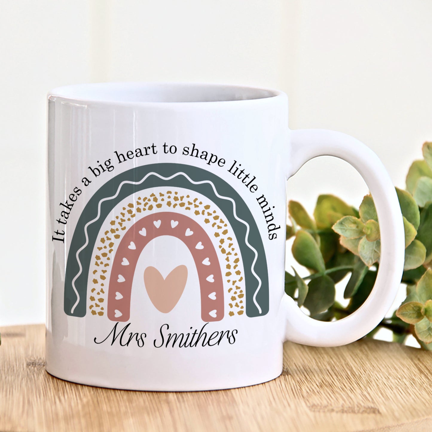 PERSONALISED TEACHER RAINBOW MUG & COASTER MG115