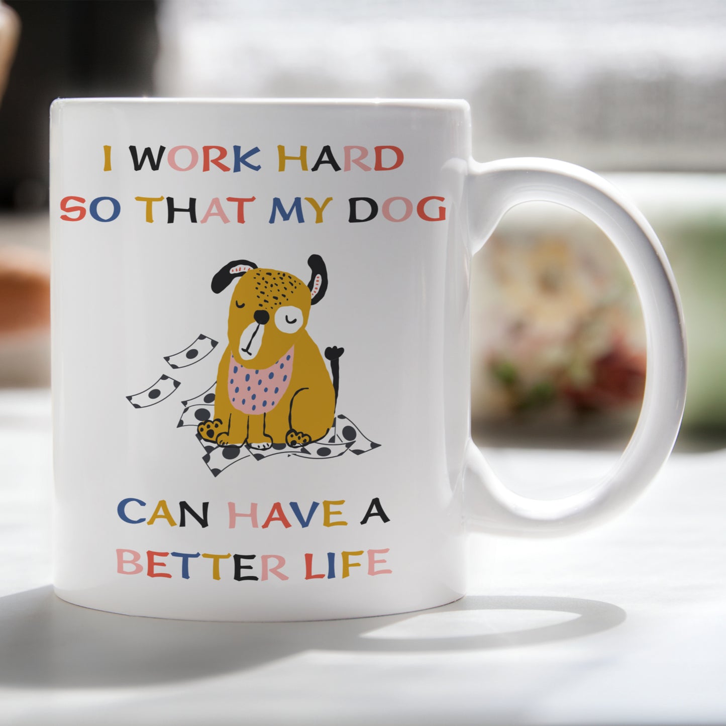 I WORK HARD DOG MUG MG122