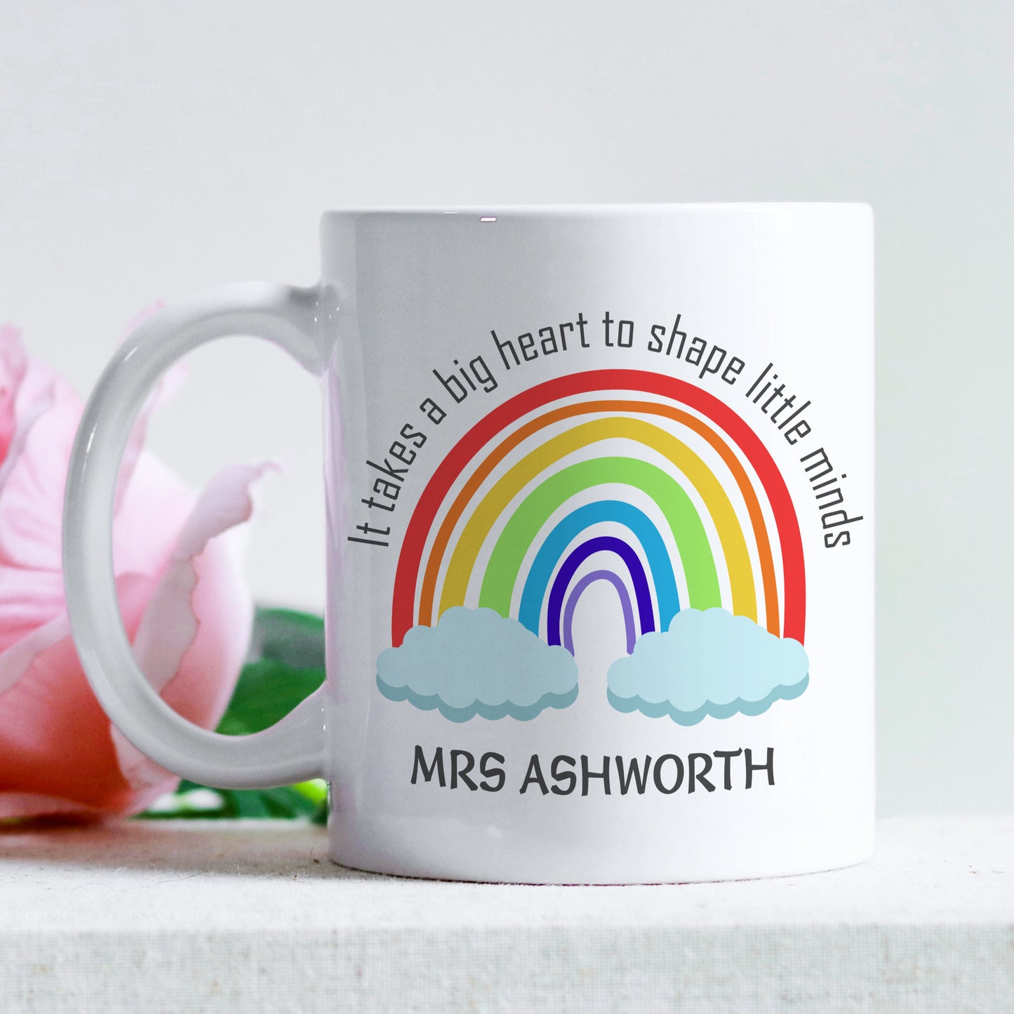 PERSONALISED COLOURFUL TEACHER RAINBOW MUG MG035