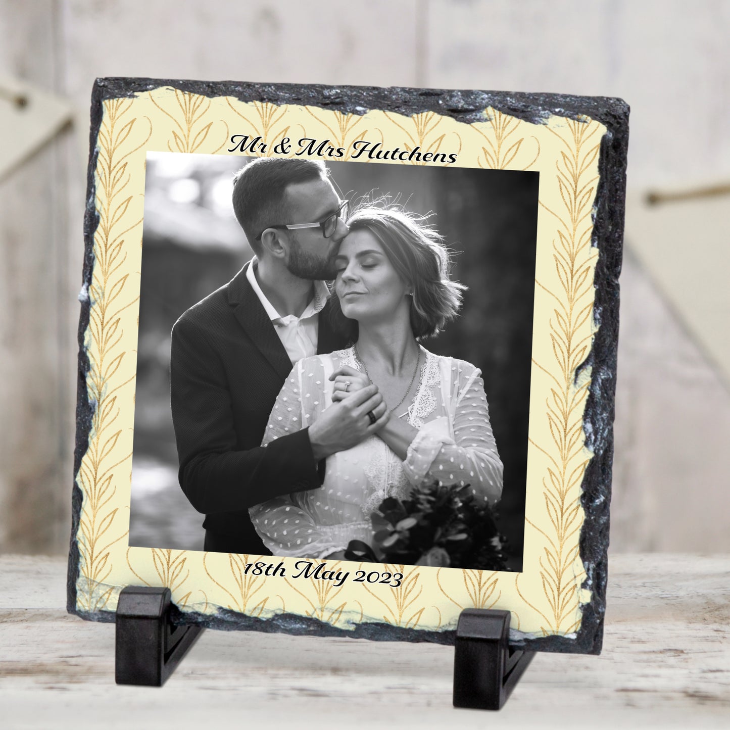 PERSONALISED WEDDING PHOTO ROCK SLATE - SL019
